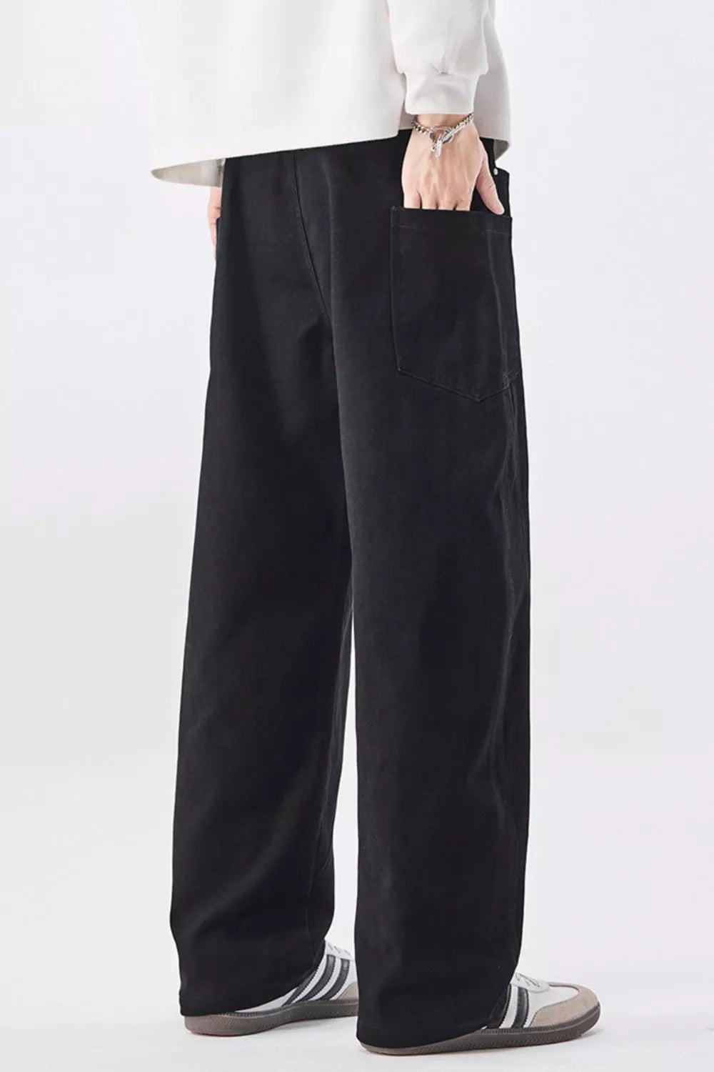 Men's Plus Size Loose Fit Drawstring Waist Jeans