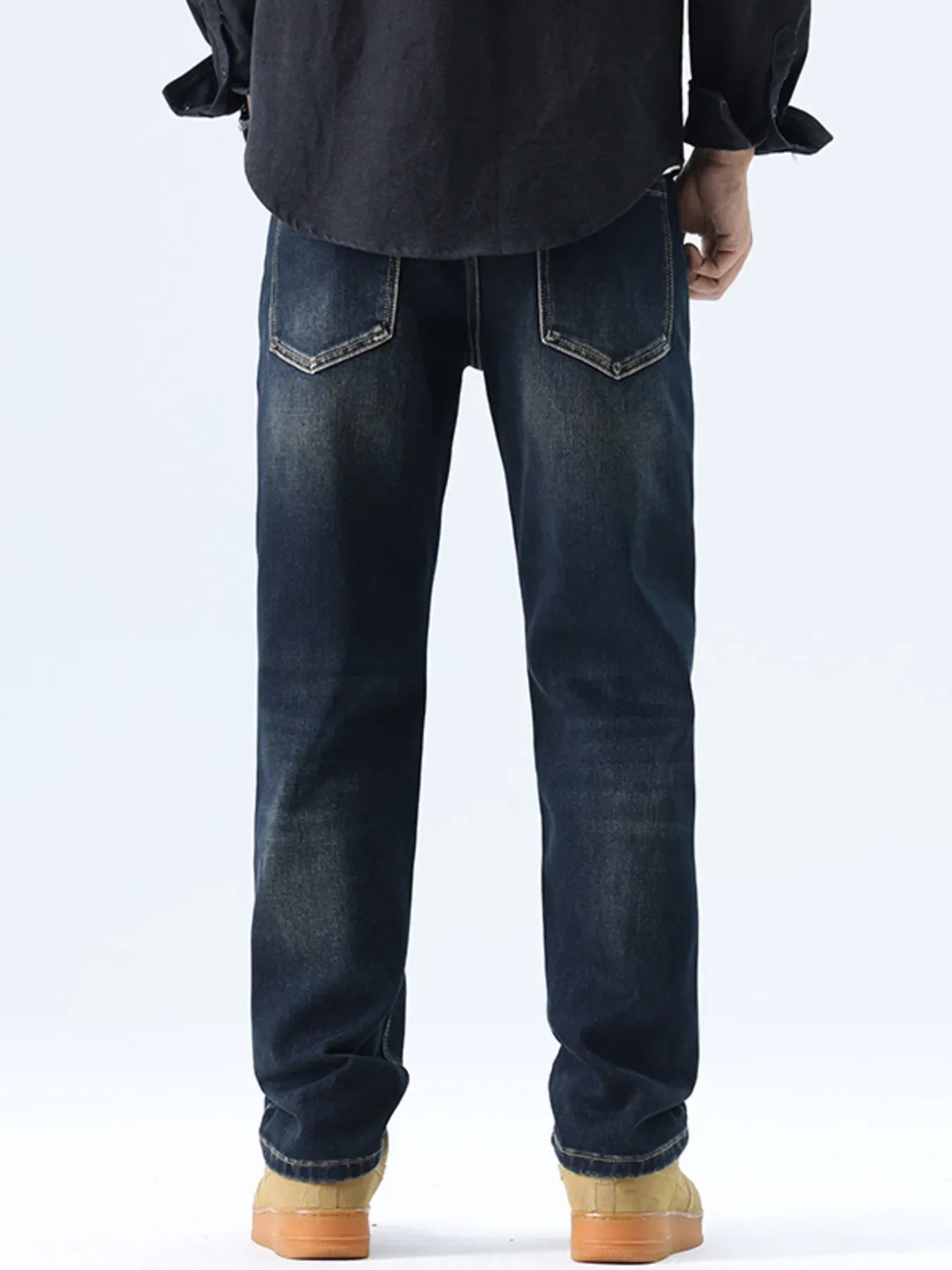 Men's Straight Leg Washed Jeans