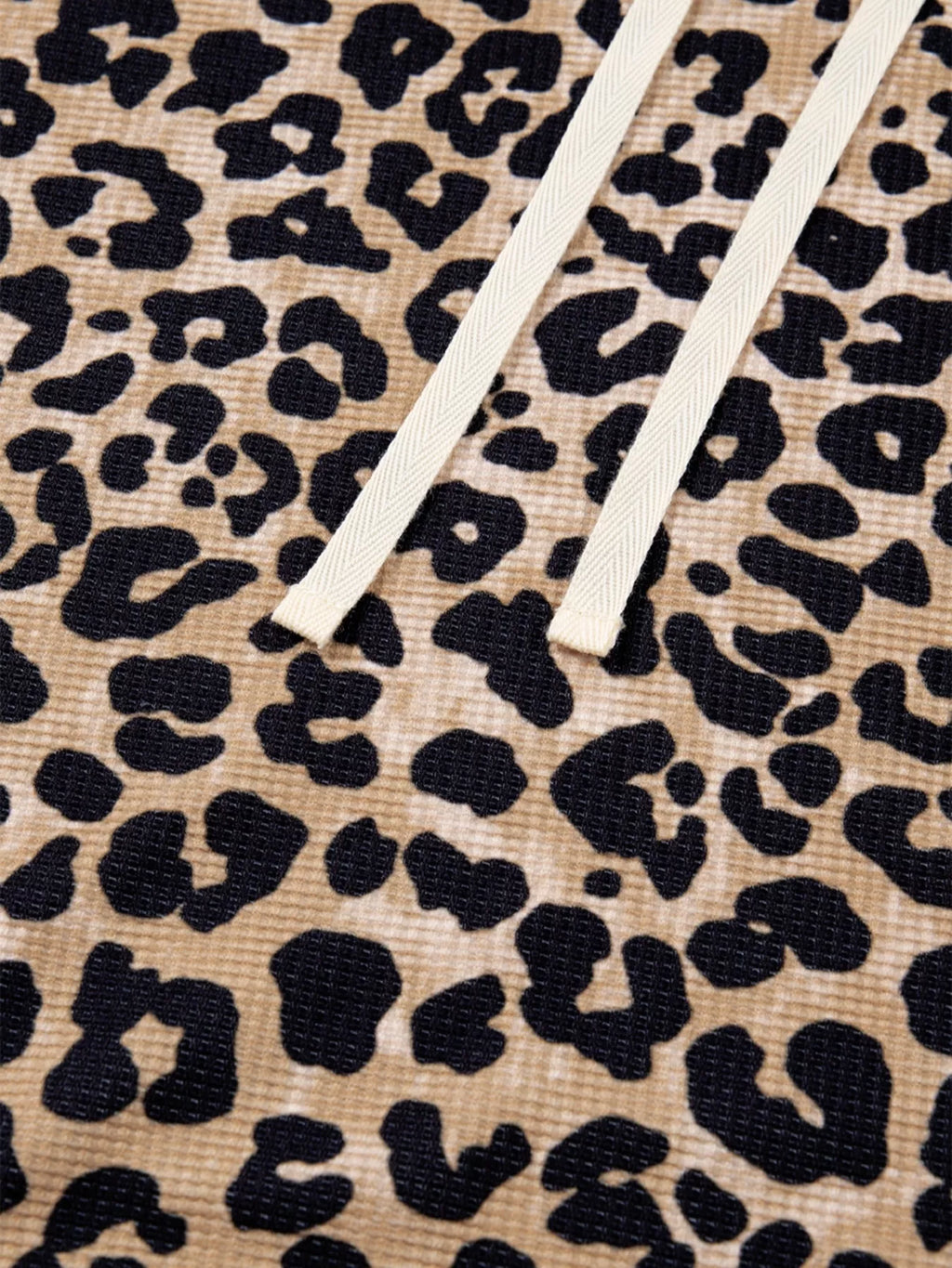 Leopard Print Long Sleeve Hoodie with Pocket