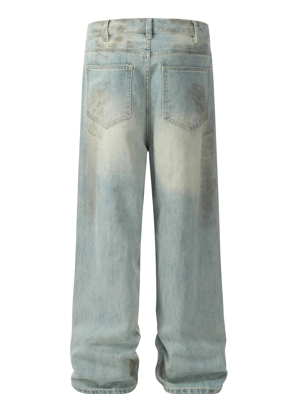Men's Distressed Wide Leg Relaxed Fit Jeans