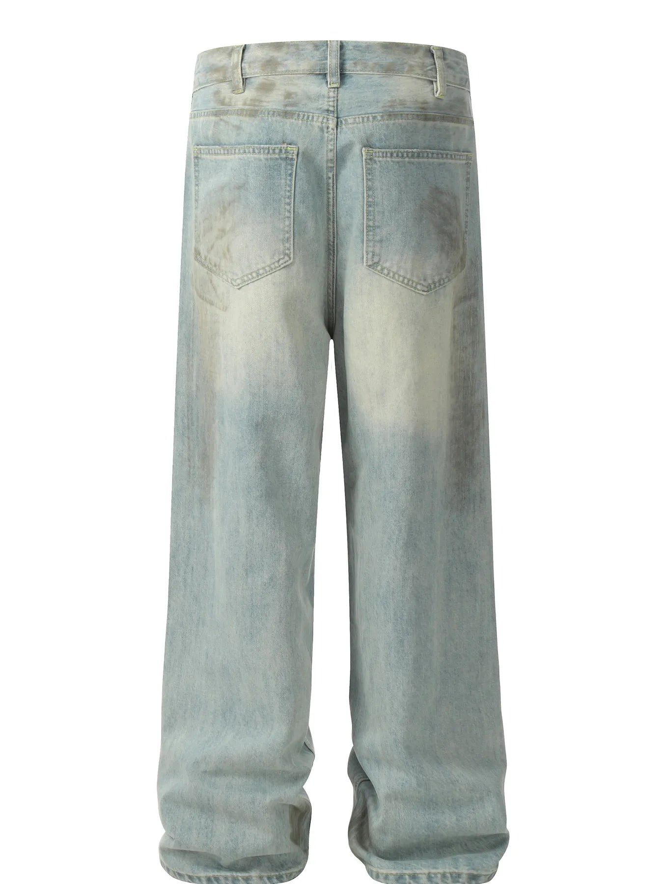 Men's Distressed Wide Leg Relaxed Fit Jeans