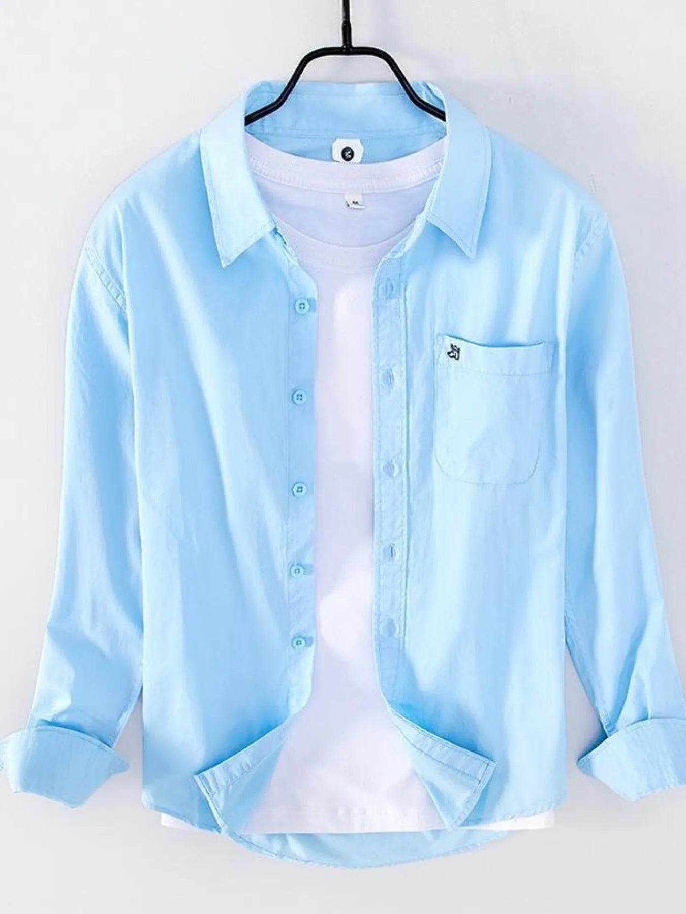 Men's Plus Size Button Up Long Sleeve Shirt