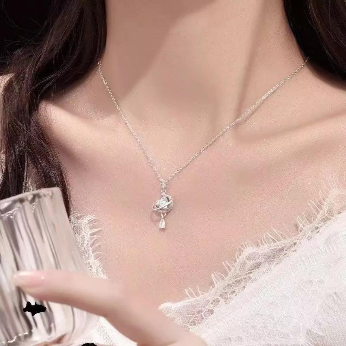 Planet Heart Pendant Necklace