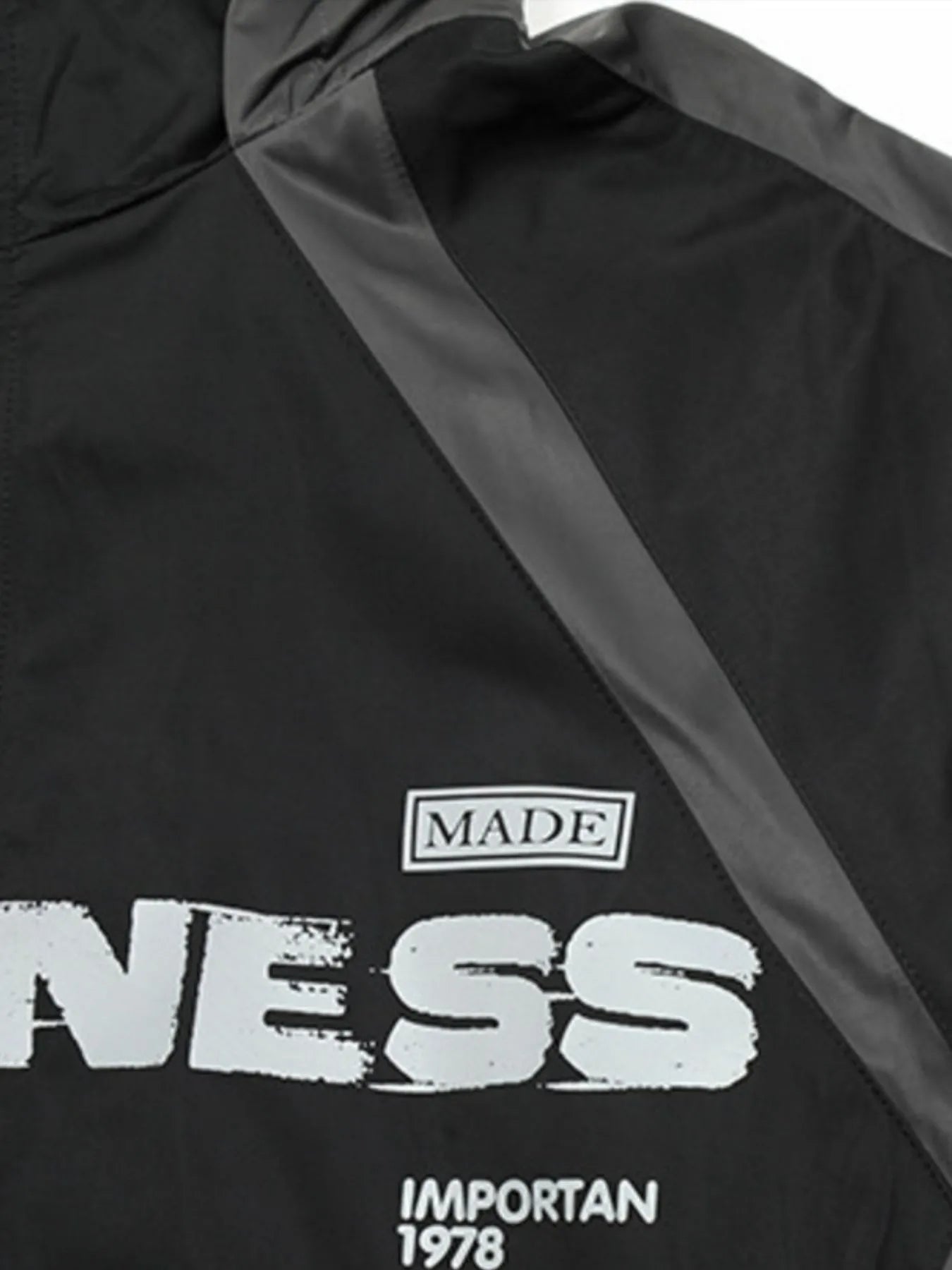 Men's Letter Zip Up Hooded Windbreaker Jacket
