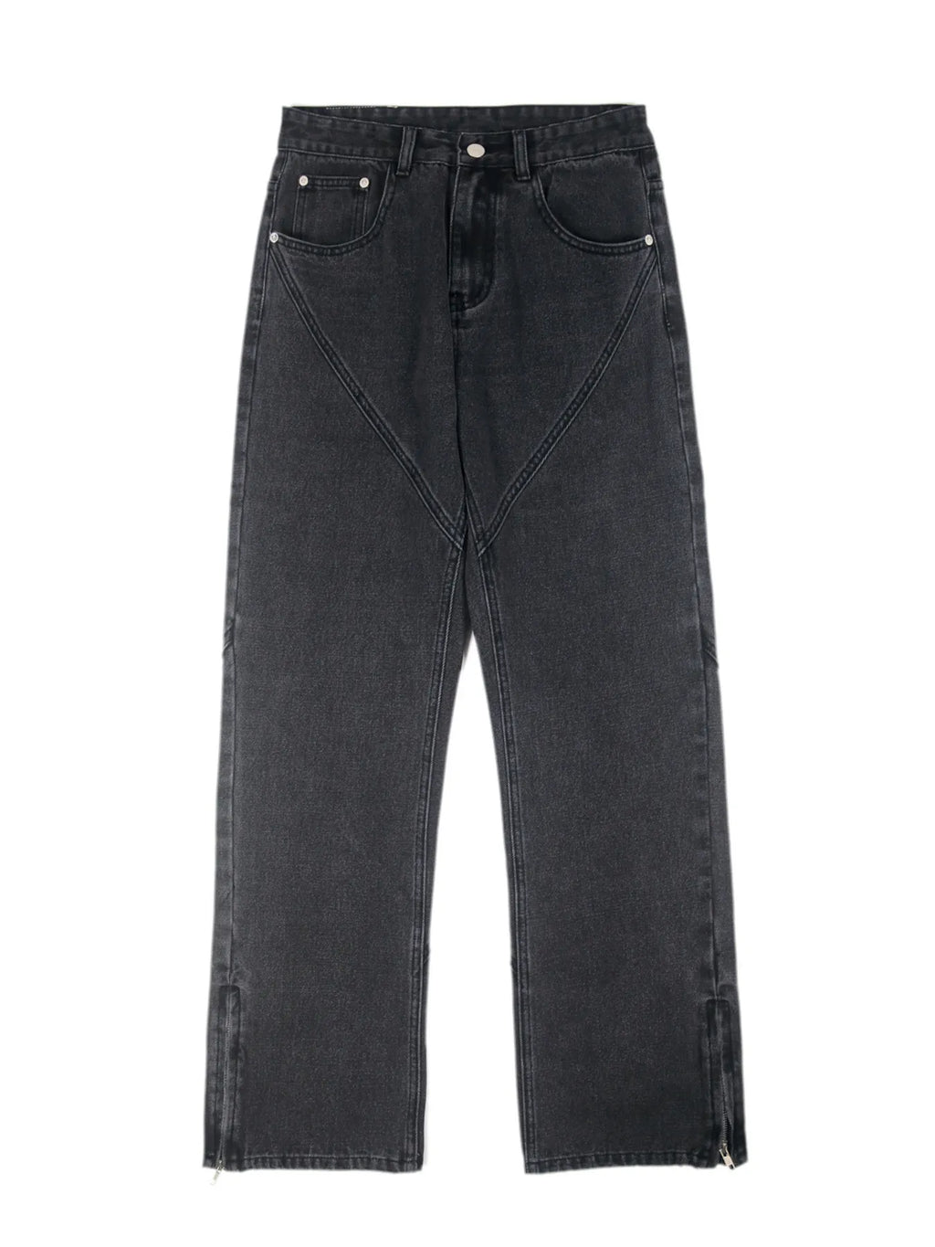 Men's Full Size Vintage Wash Wide Leg Jeans Plus Size