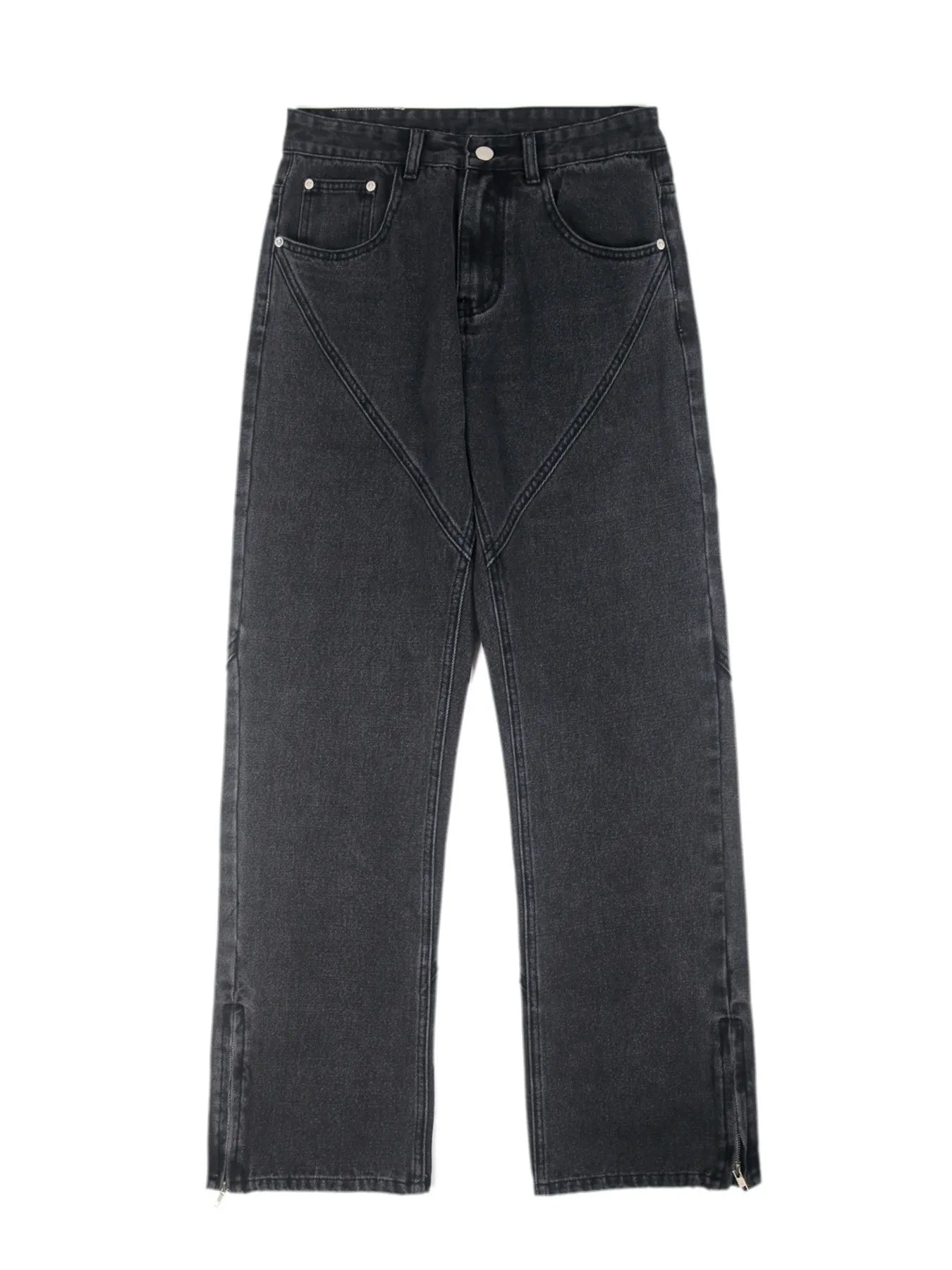 Men's Full Size Vintage Wash Wide Leg Jeans Plus Size