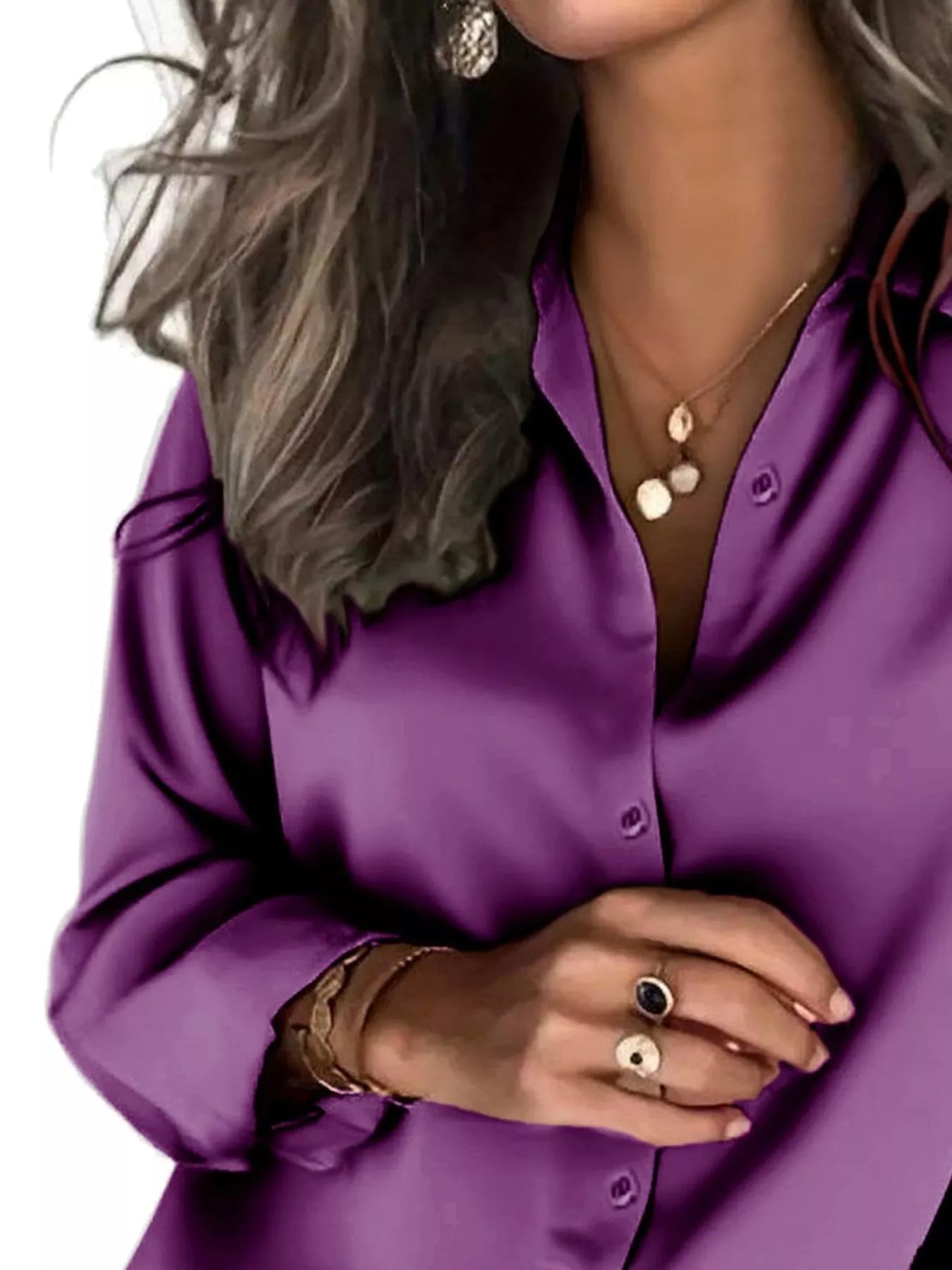 Satin Button-Down Shirt