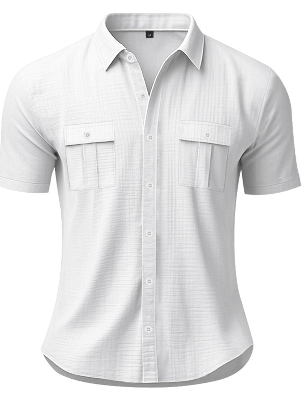 Men's Full Size Short Sleeve Shirt with Pockets Plus Size