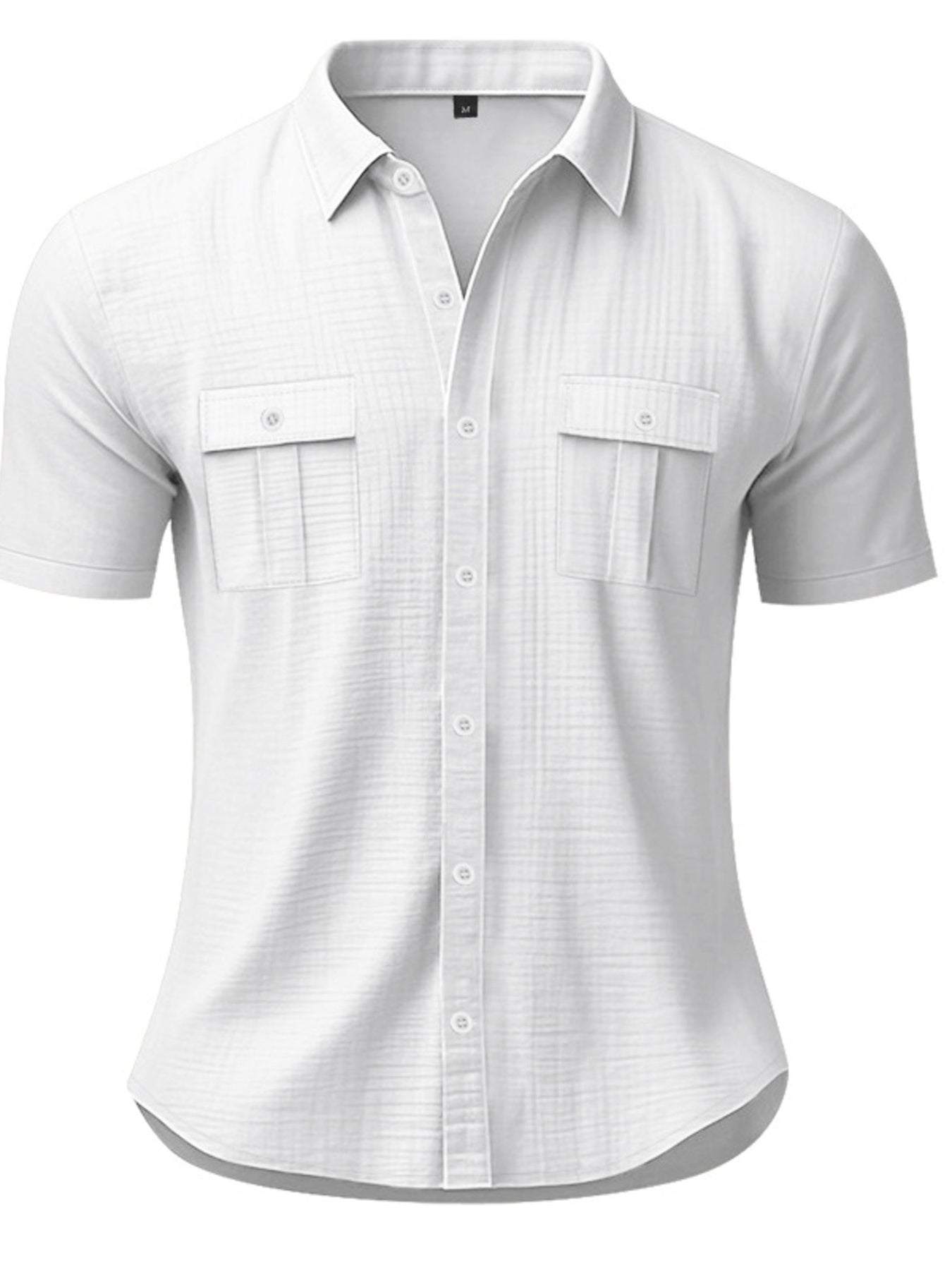 Men's Full Size Short Sleeve Shirt with Pockets Plus Size
