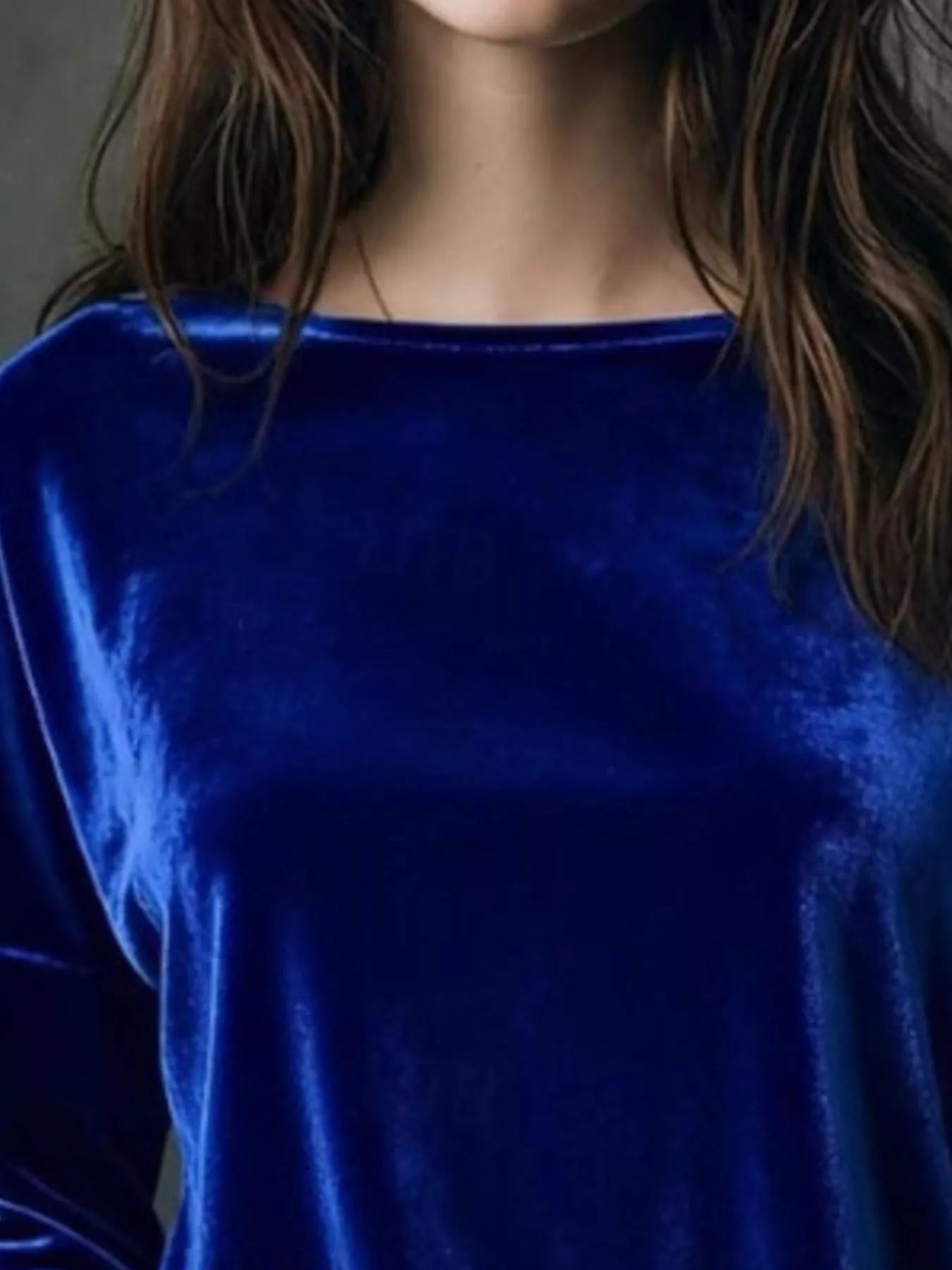Full Size Velvet Long Sleeve T-Shirt Plus Size