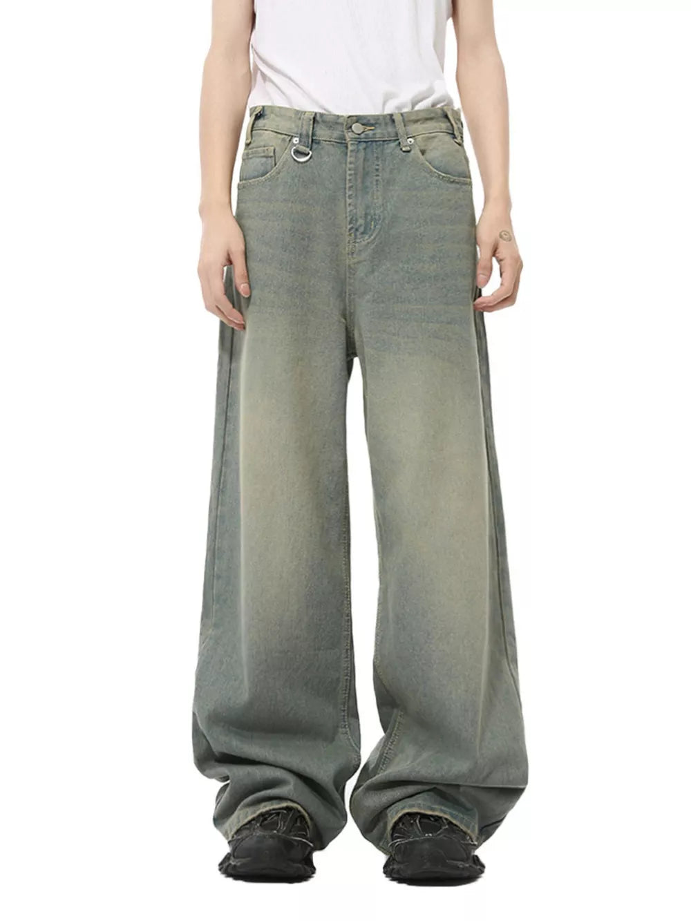Men's Vintage Wash Wide Leg Jeans