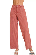 Zenana Straight Leg Utility Pocket Jeans
