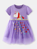 Children's Unicorn Embroidered Tulle Dress