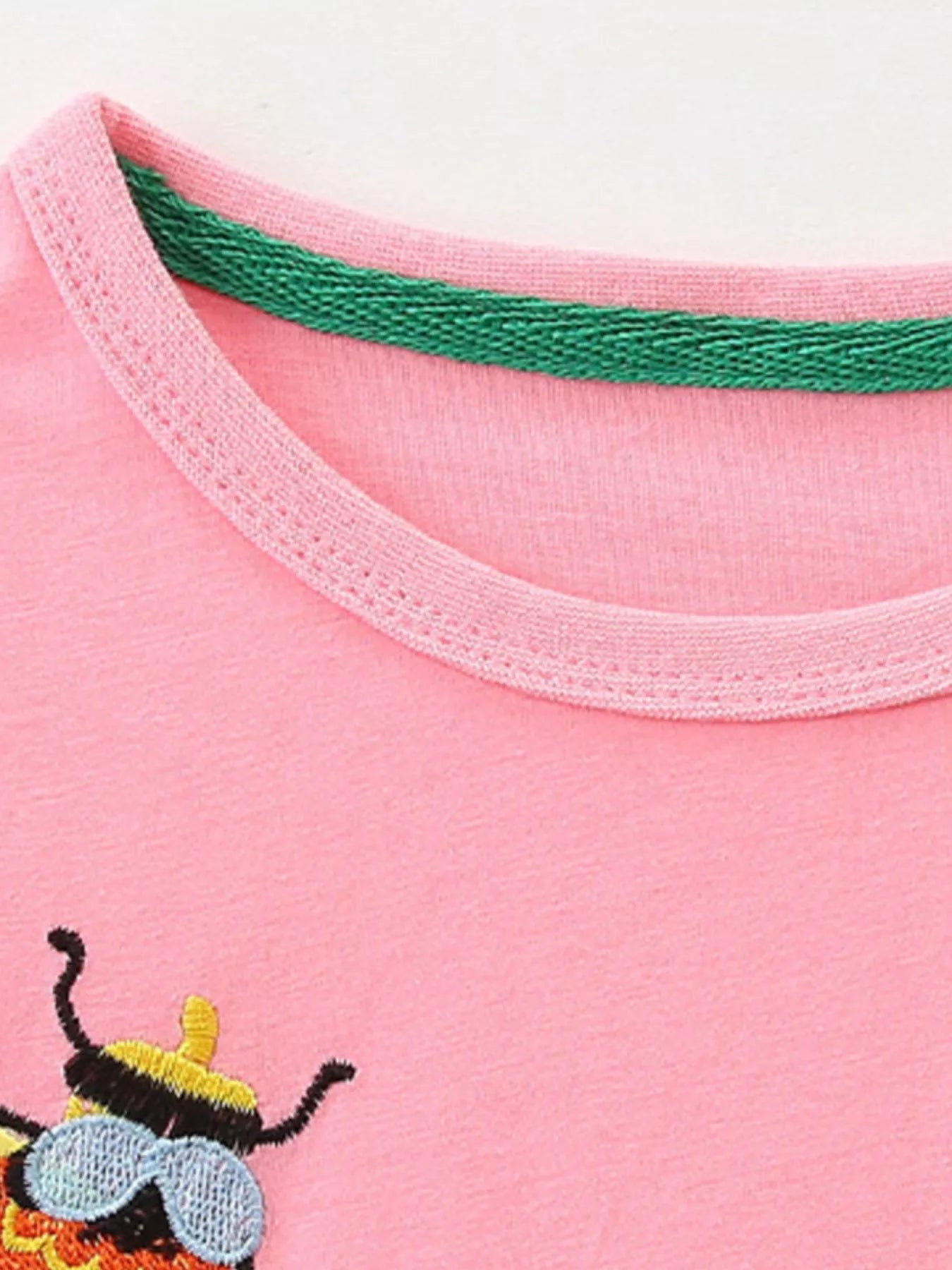 Children's Insect and Flower Appliques Long-Sleeve Dress