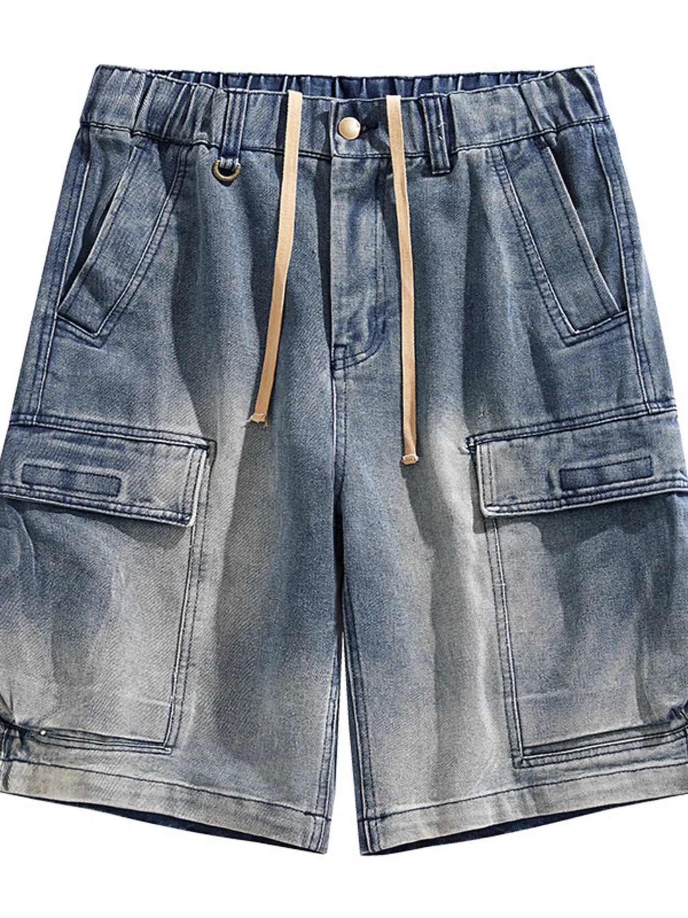 Men's Vintage Wash Cargo Demin Shorts