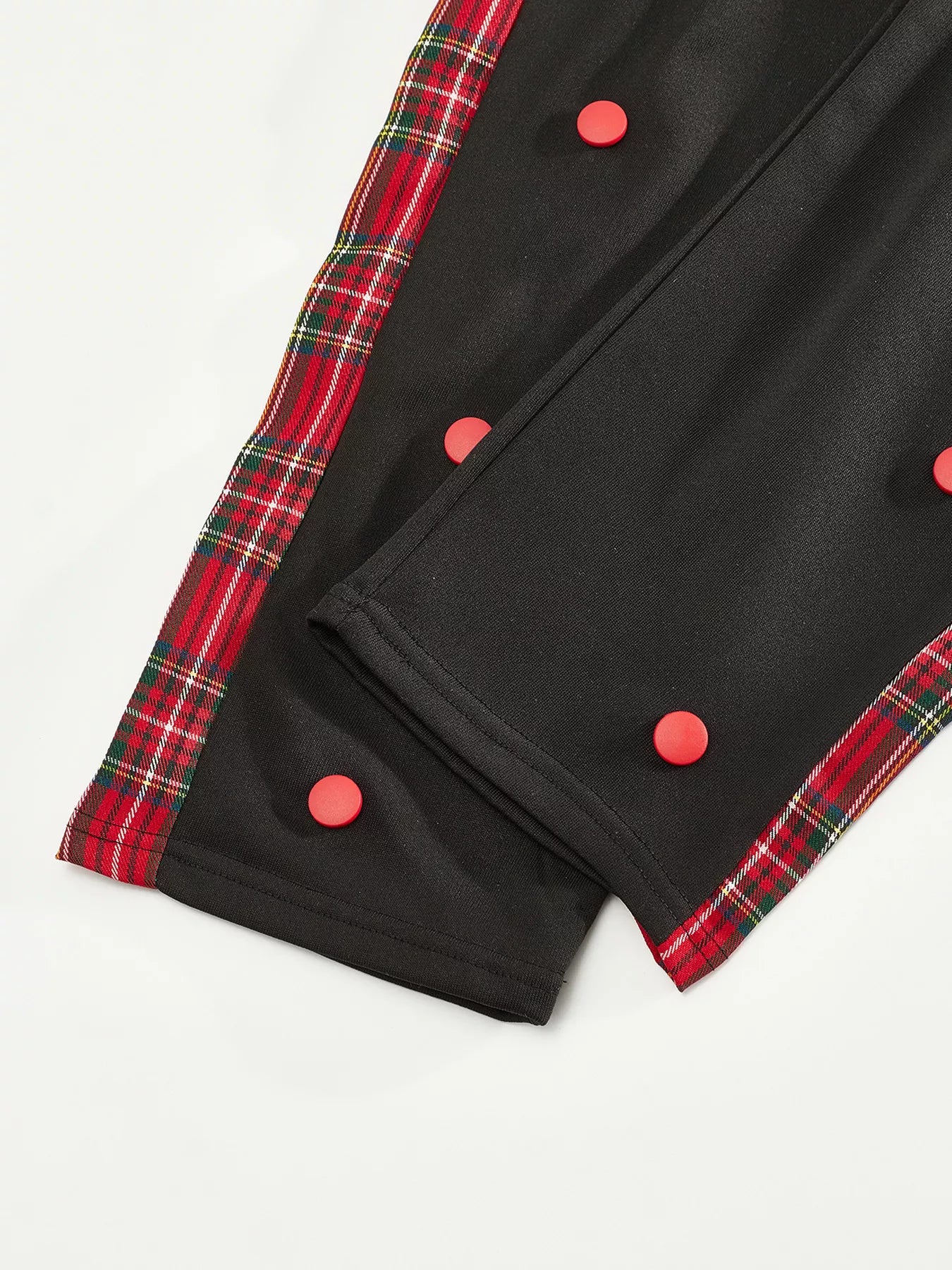 Men's Full Size Drawstring Plaid Side Stripe Pants Plus Size