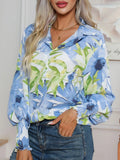 Printed Button Up Long Sleeve Shirt