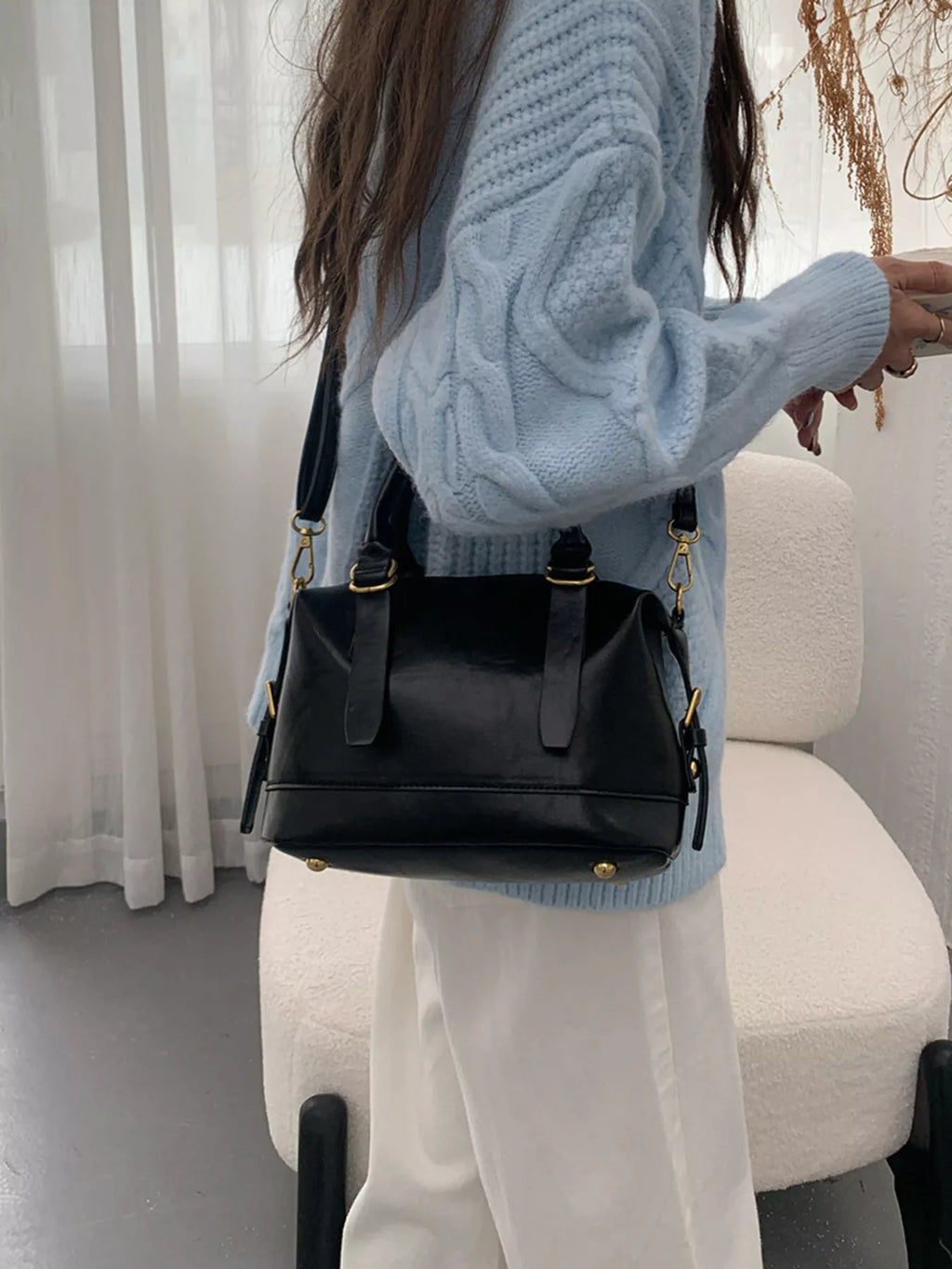 Vintage Leather Crossbody Bag