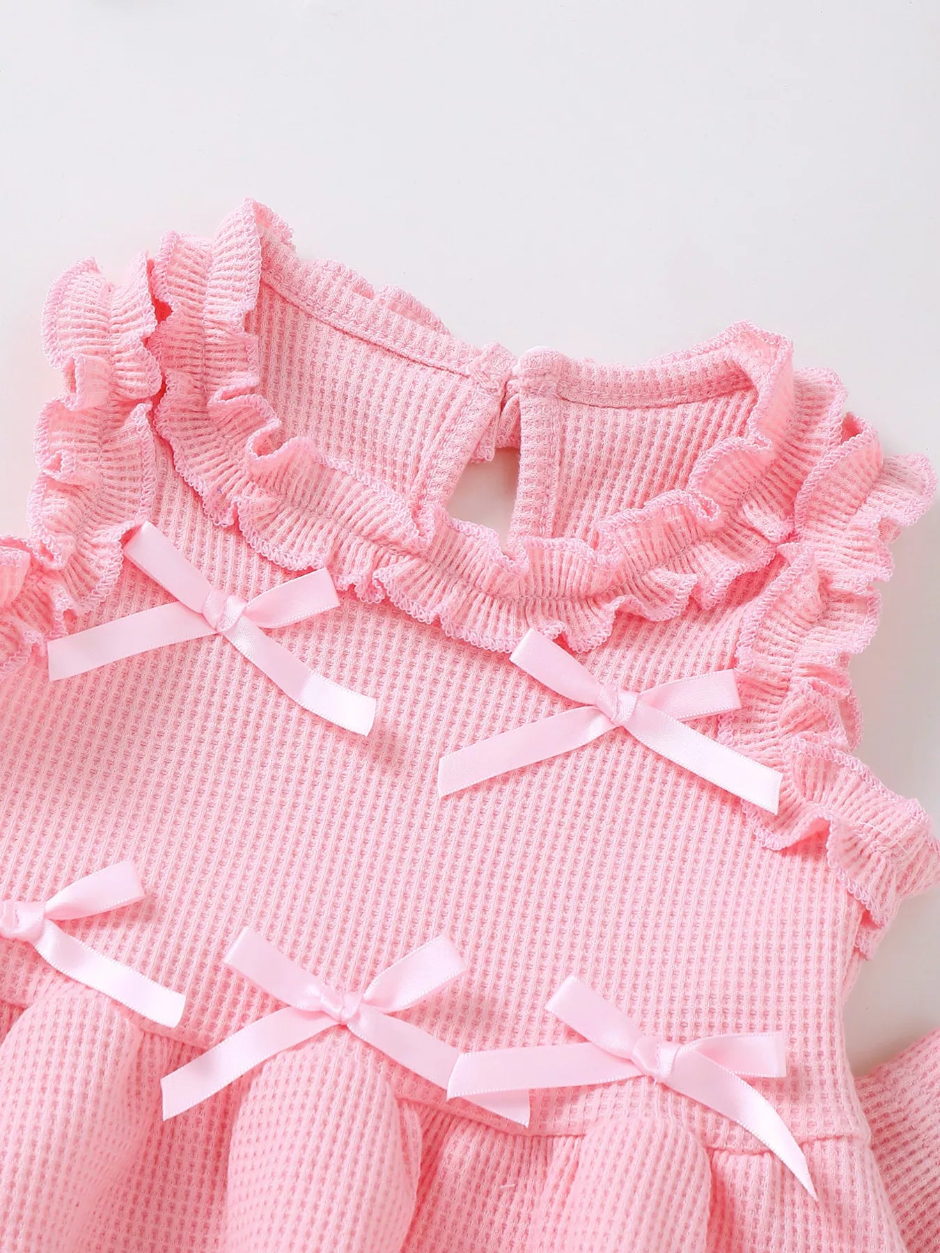 Children's Bow Waffle Knit Top and Pants Set