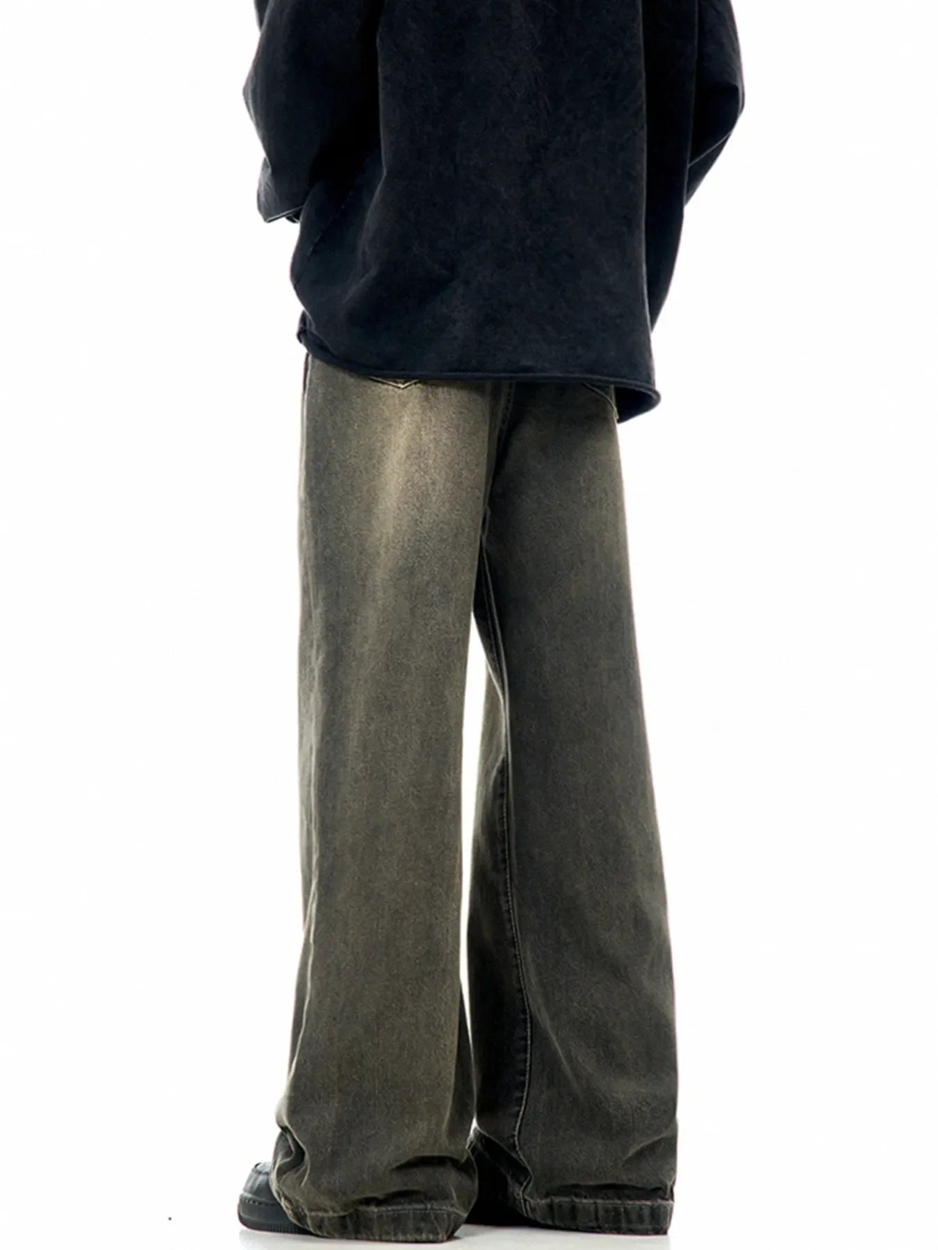 Men's Text Print Wide Leg Jeans