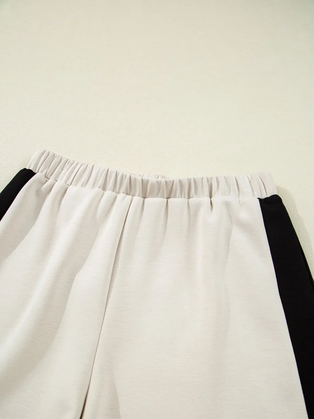 Color Block Half Zip Top and Shorts Two-Piece Set