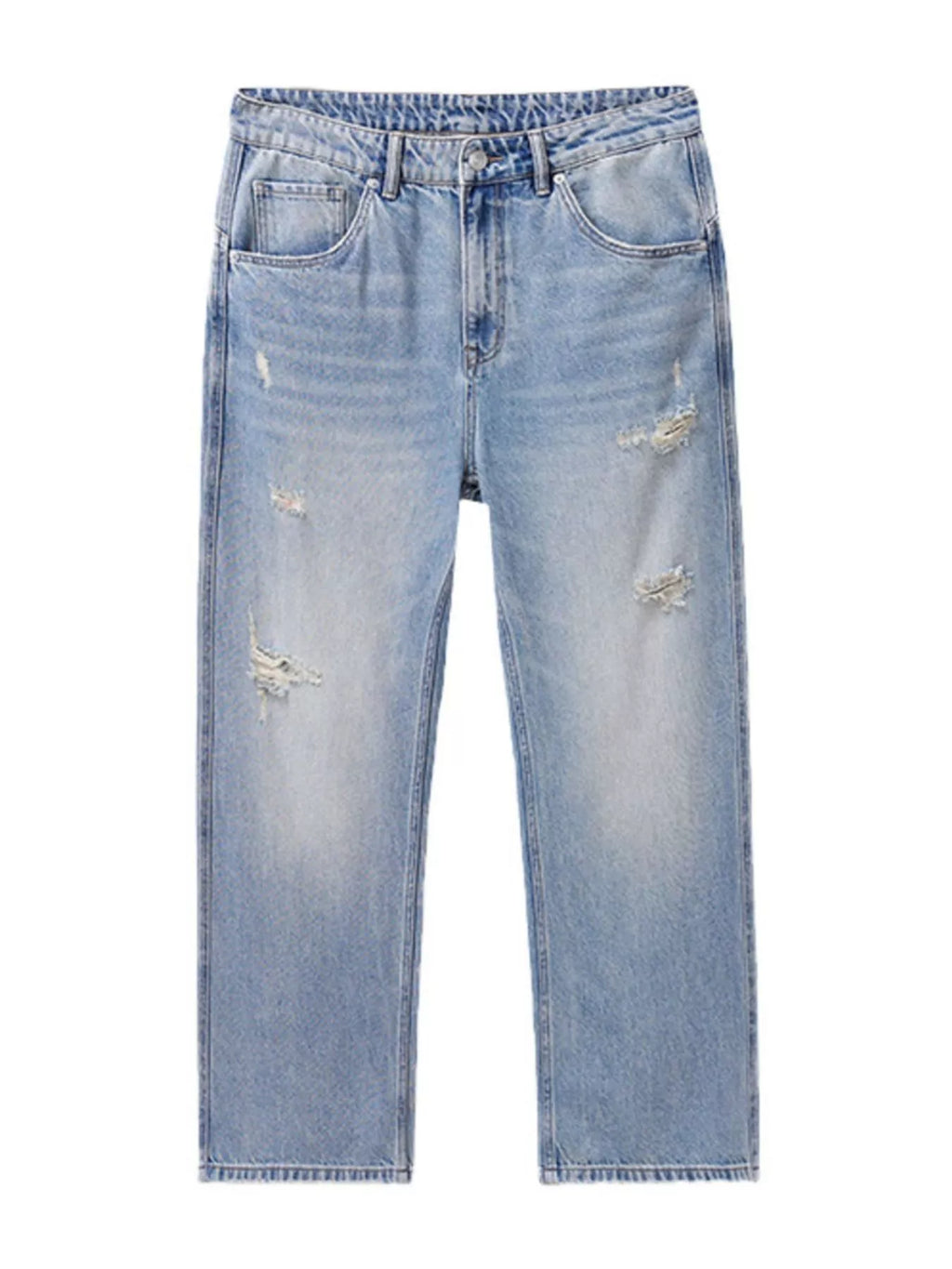 Men's Distressed Wide Leg Jeans