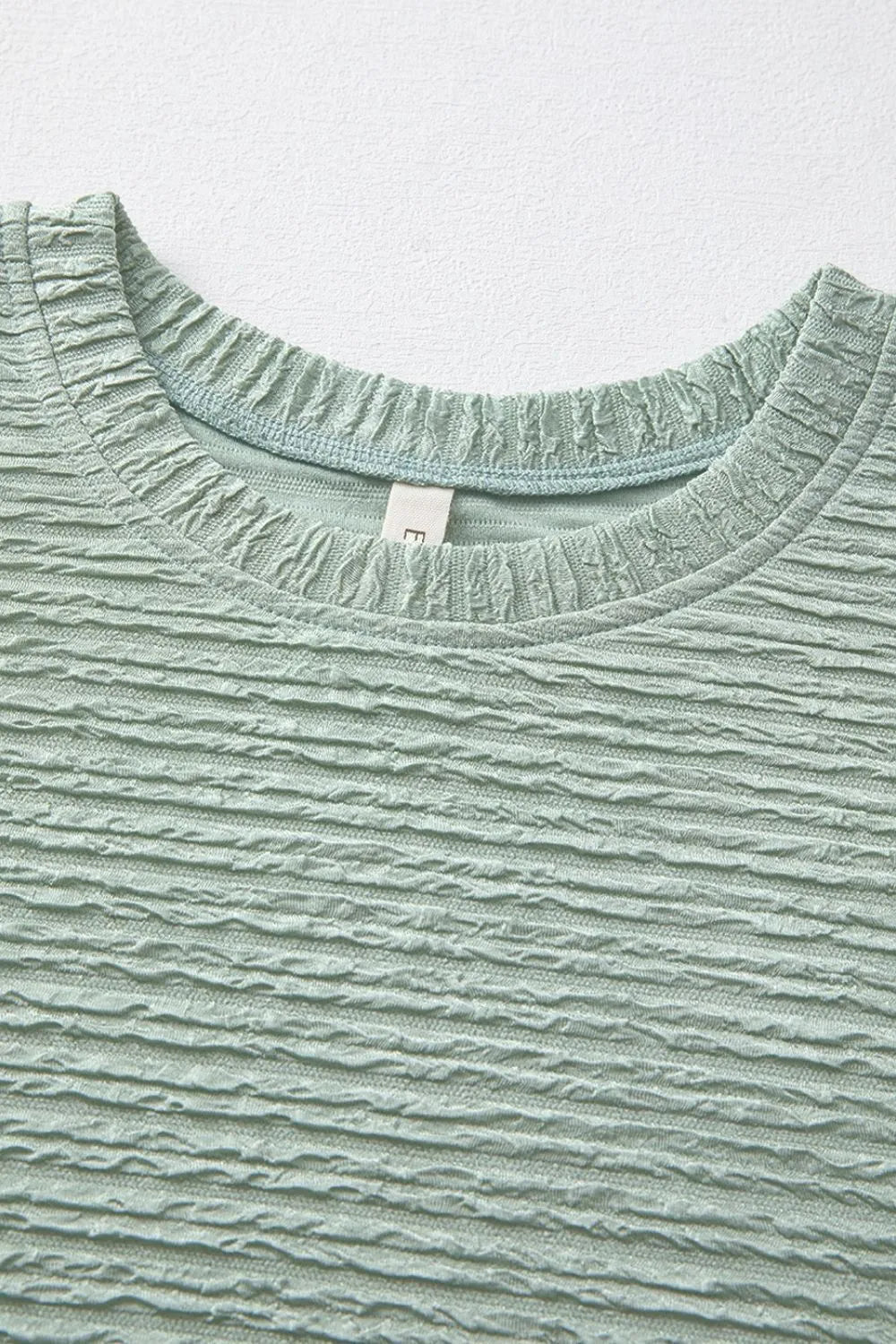 Solid Color Textured Crinkle Short Sleeve T Shirt Dress