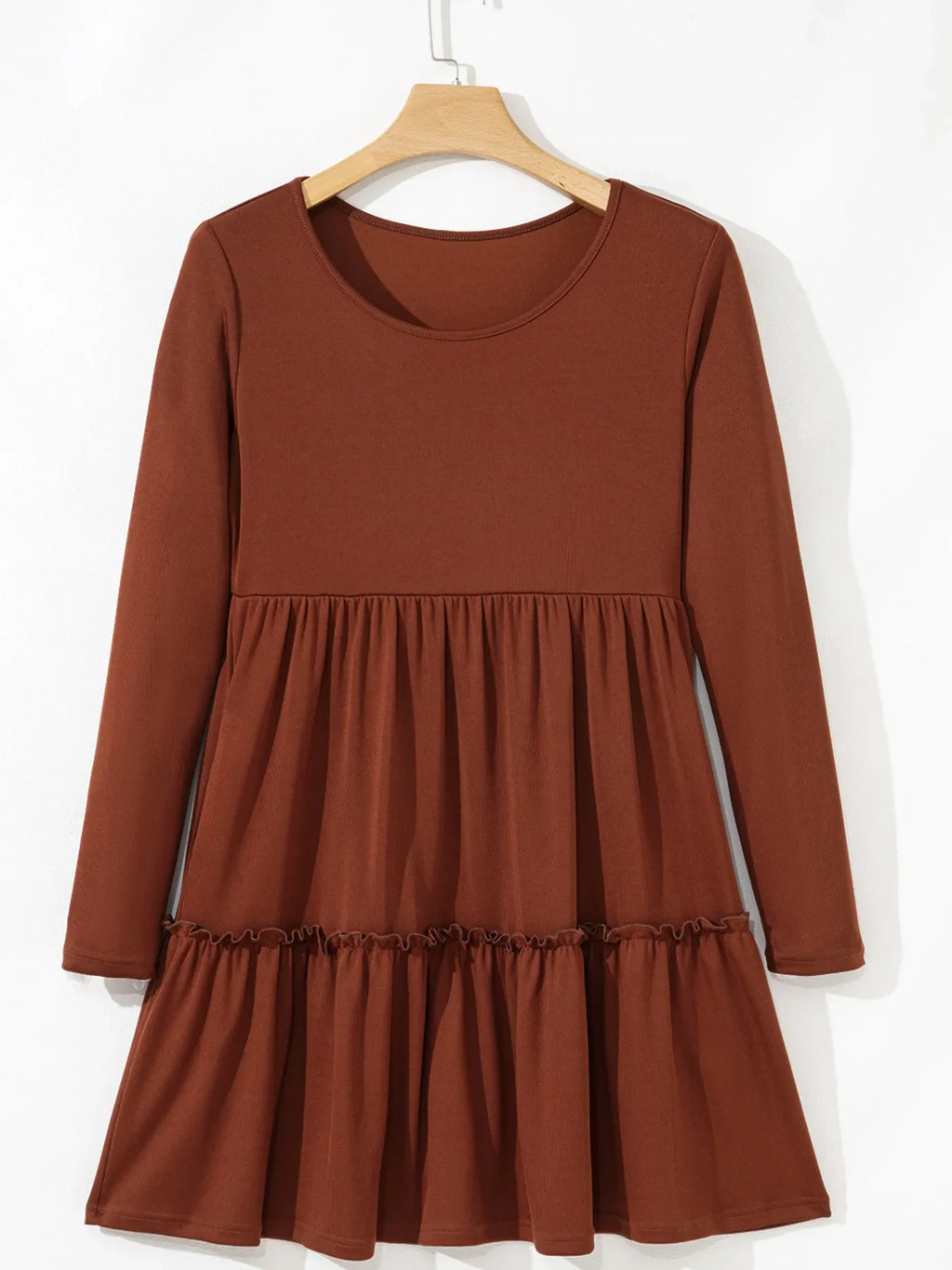 Frill Tiered Long Sleeve Mini Dress