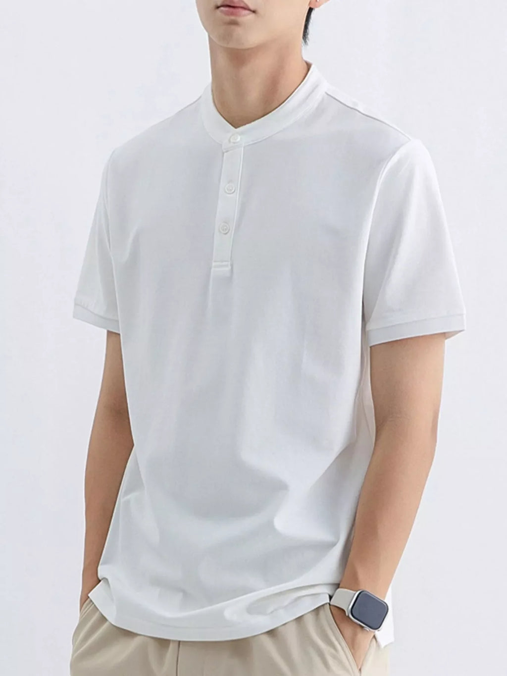 Men's Plus Size Button Detail Short Sleeve T-Shirt