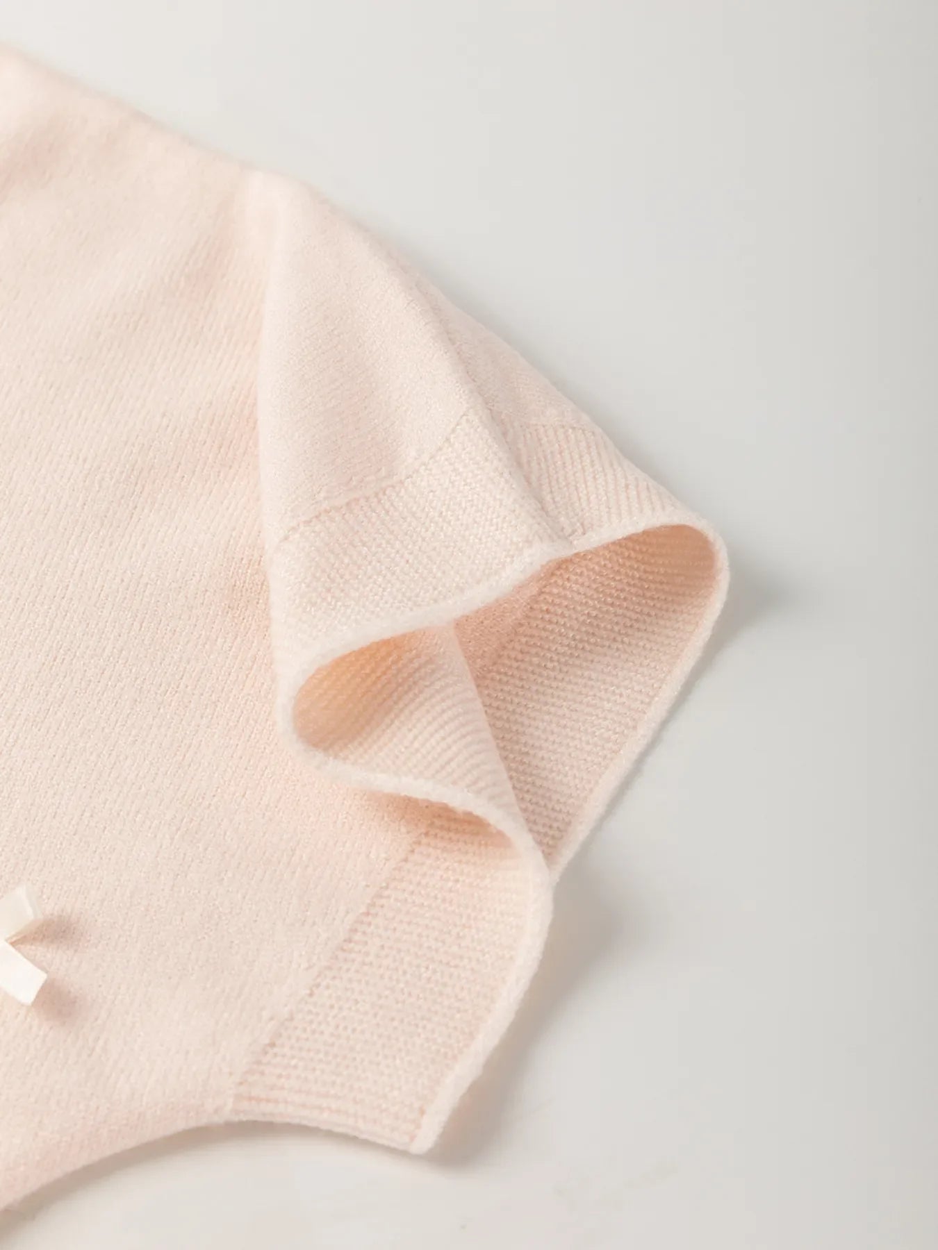 Pearl Embellished Bow Detail Short Sleeve Sweater