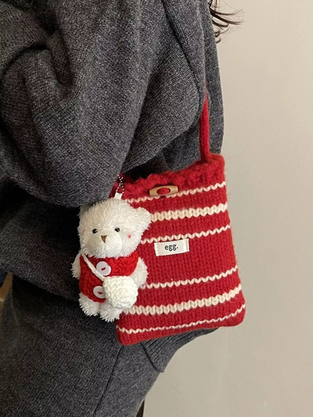 Knitted Striped Crossbody Bag