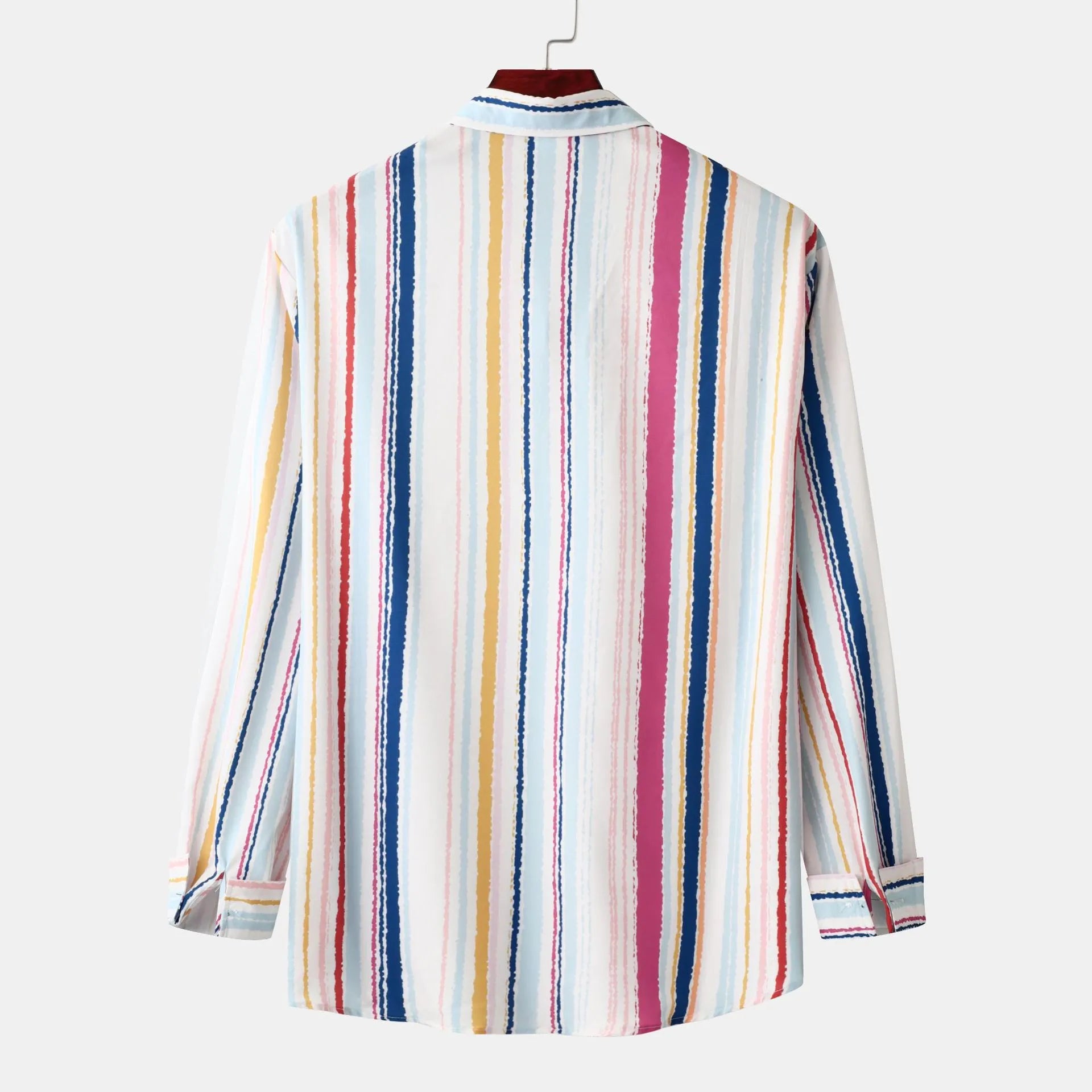 Men's Striped Button-Down Long Sleeve Shirt