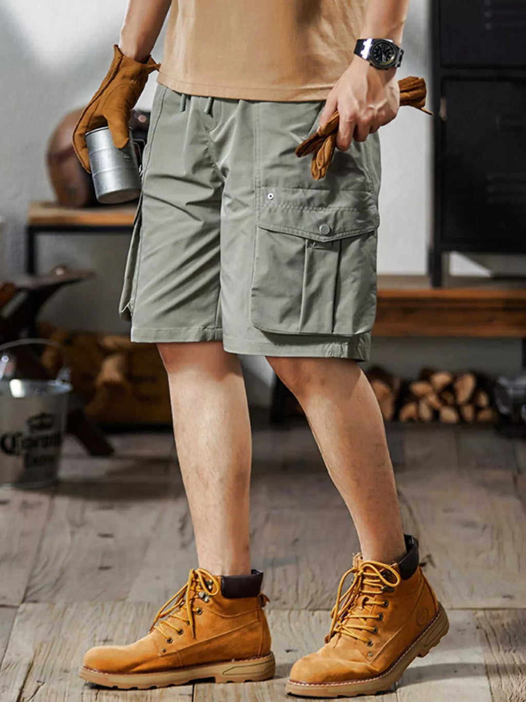Men's Plus Size Loose Fit Cargo Shorts