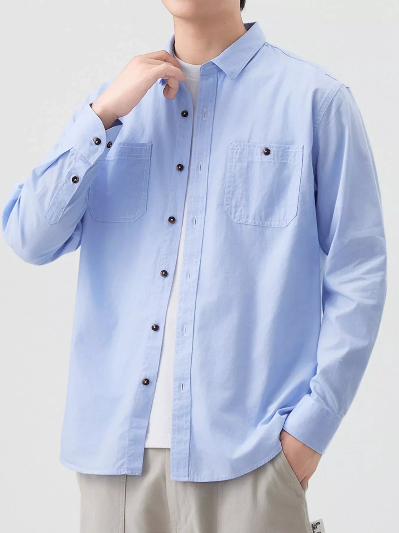 Men's Full Size Button Up Long Sleeve Shirt Plus Size