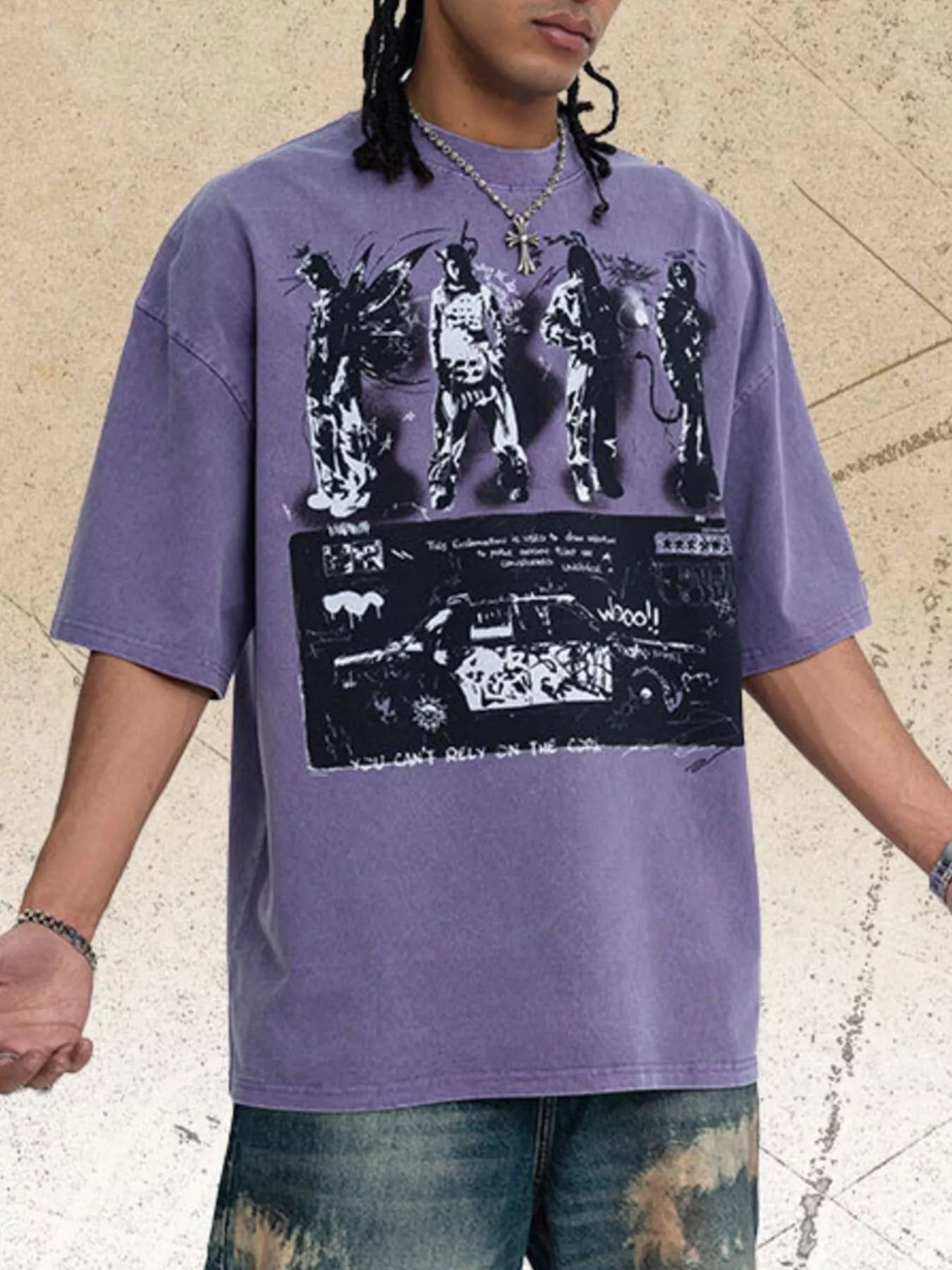 Men's Vintage Graphic Round Neck T-Shirt