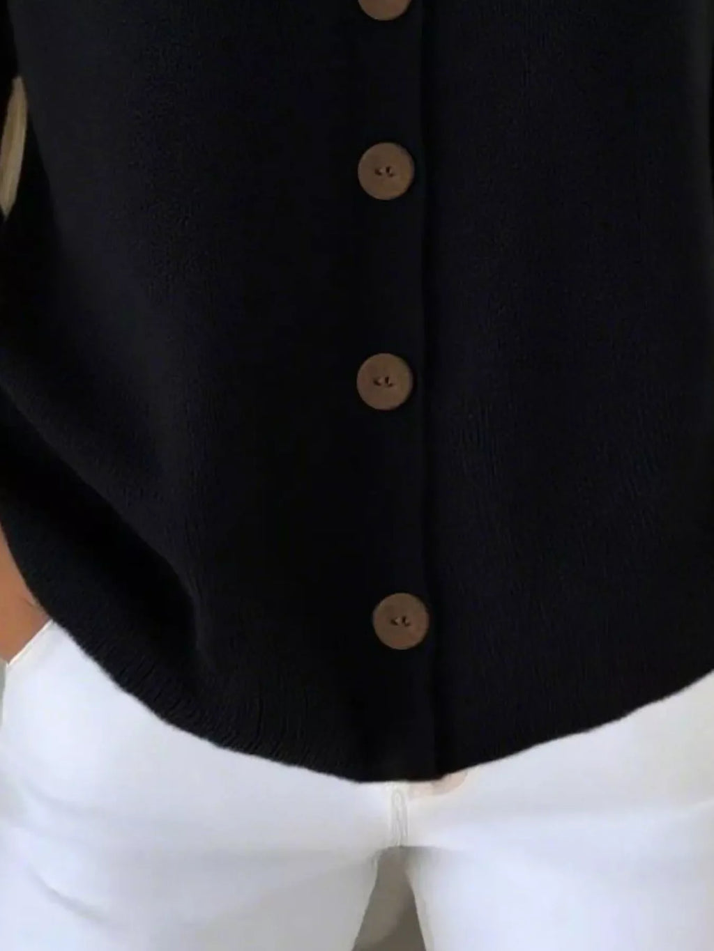 Full Size Button-Front V-Neck Cardigan Plus Size