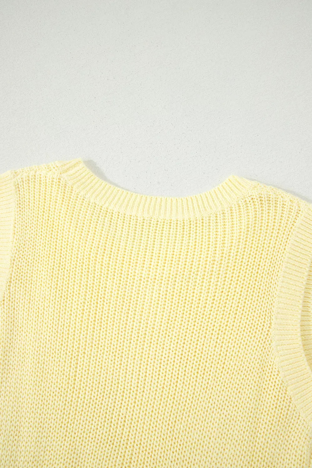 Solid Color Cropped Knit Knot Back Cutout Sweater Tank