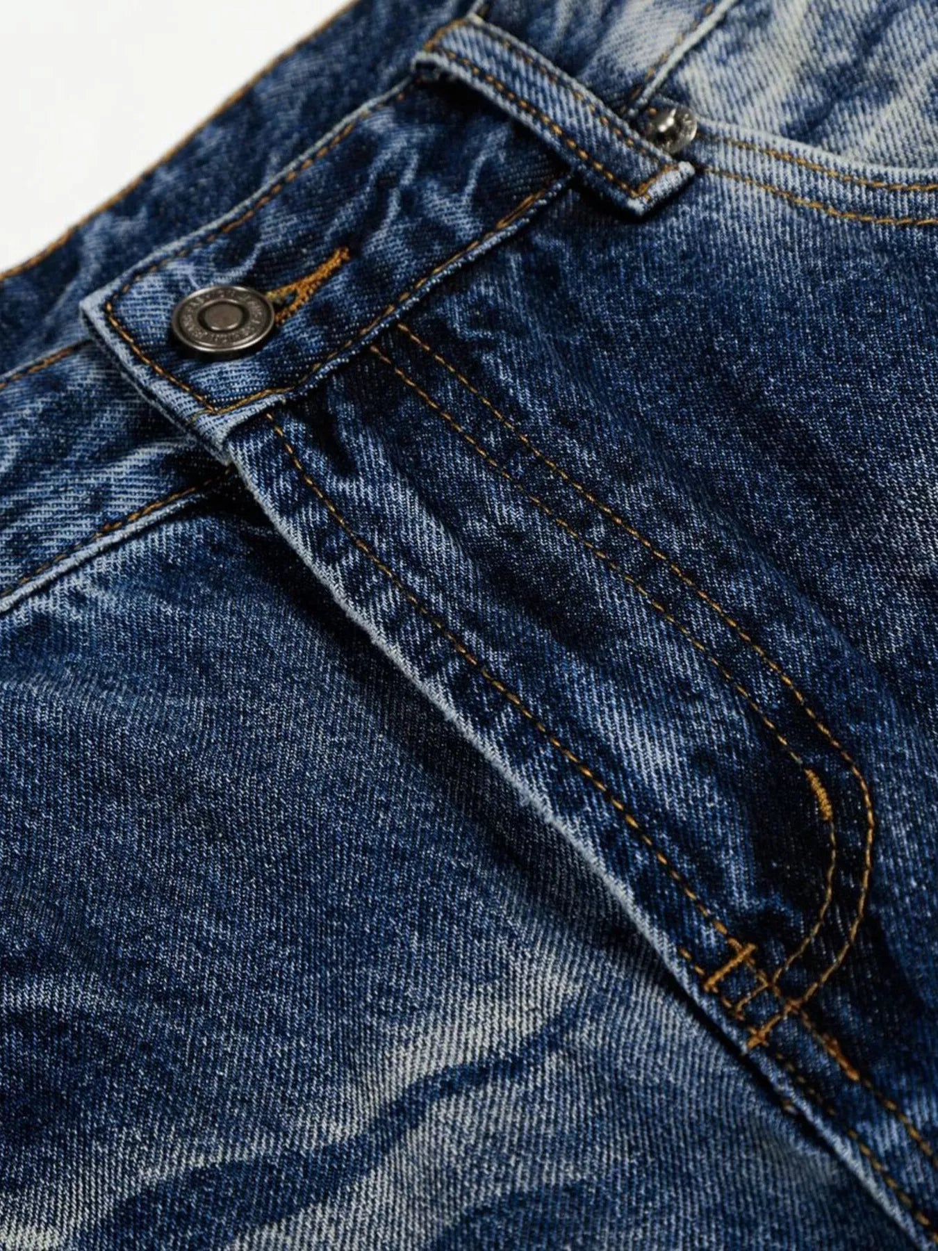 Men's Full Size Vintage Wash Wide Leg Jeans Plus Size