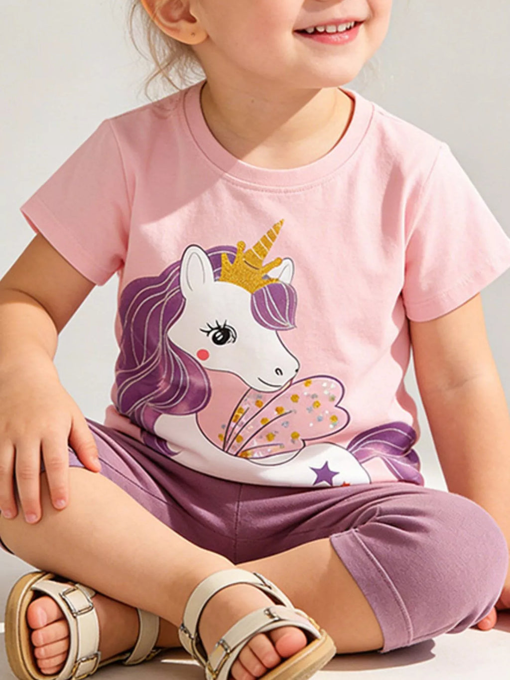Children's Unicorn Graphic Short Sleeve T-Shirt