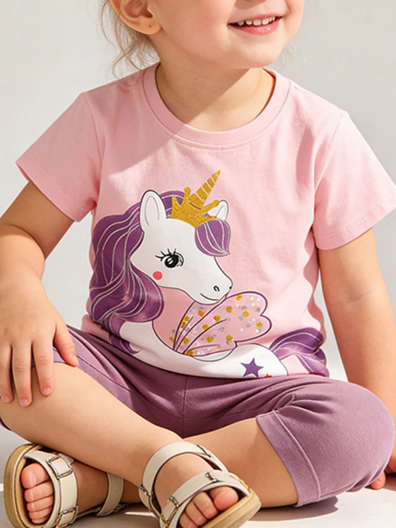 Children's Unicorn Graphic Short Sleeve T-Shirt