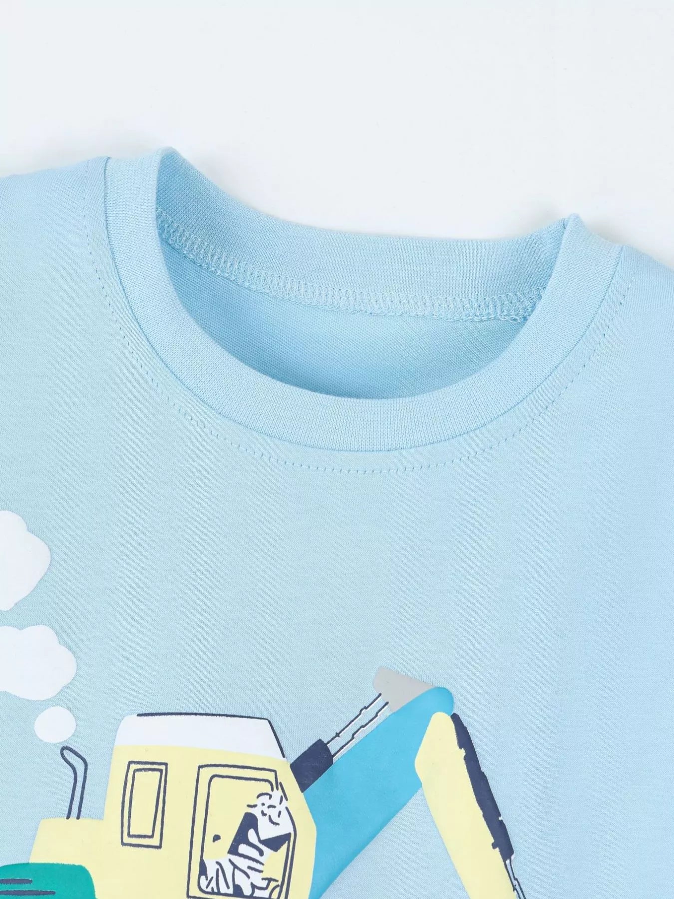 Children's Excavator Print T-shirt and Shorts Set