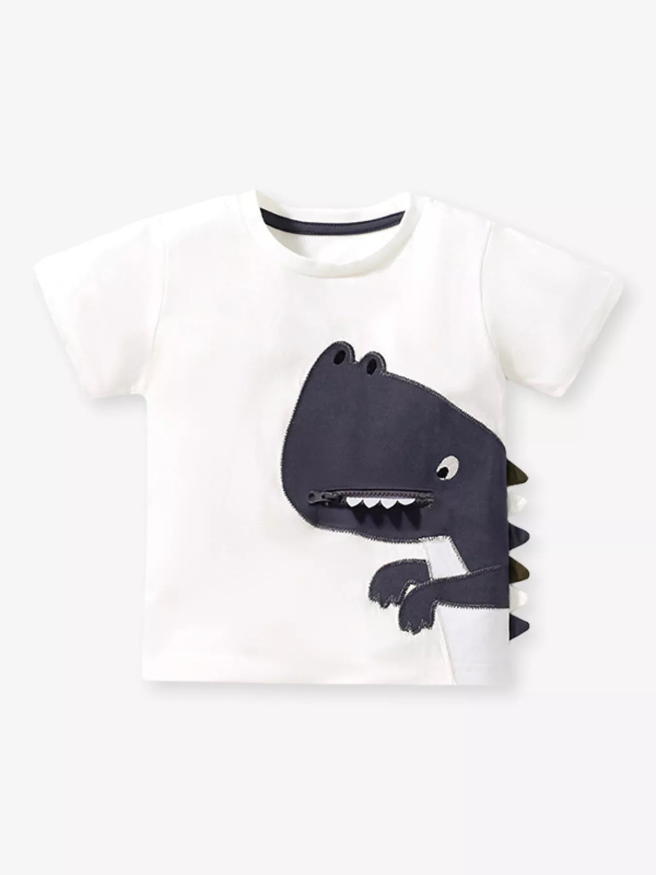 Children's Dinosaur Applique Short Sleeve T-Shirt