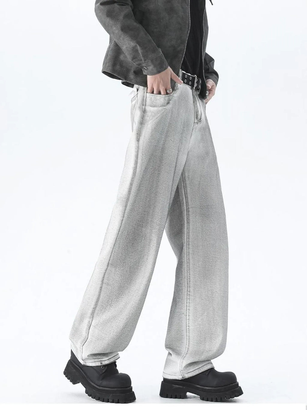 Men's Plus Size Wide Leg High Waisted Jeans