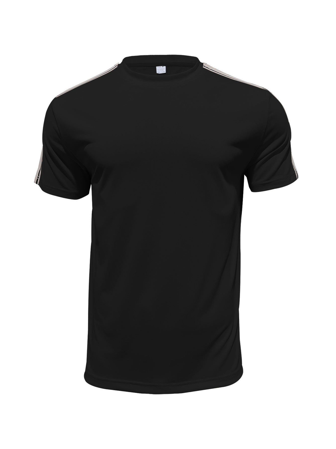 Men's Full Size Striped Shoulder Casual T-Shirt Plus Size