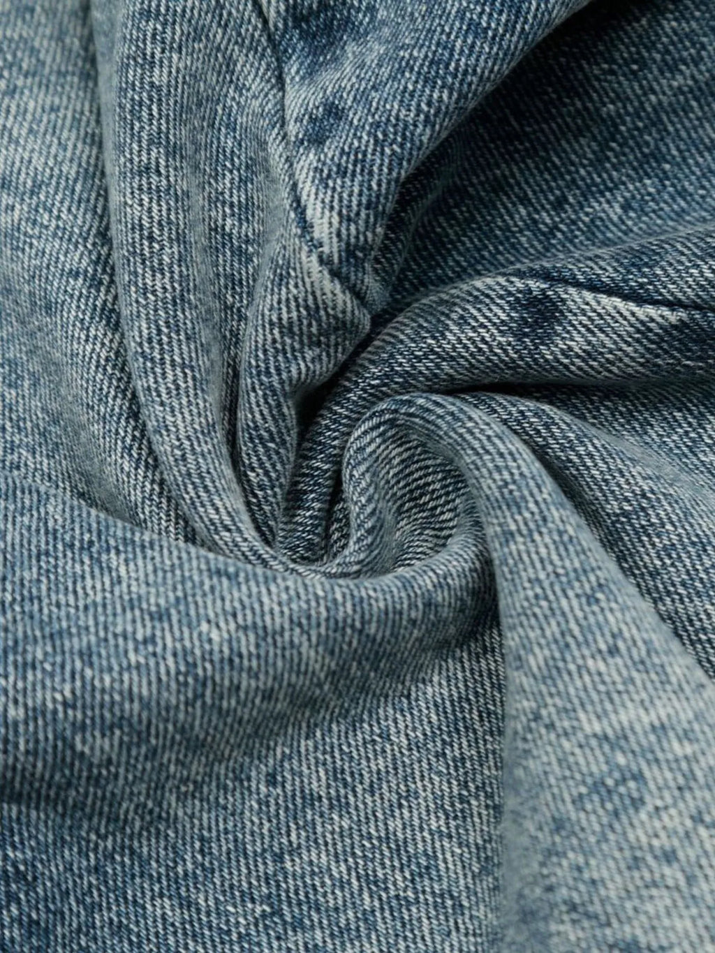 Men's Washed Wide-Leg Denim Shorts