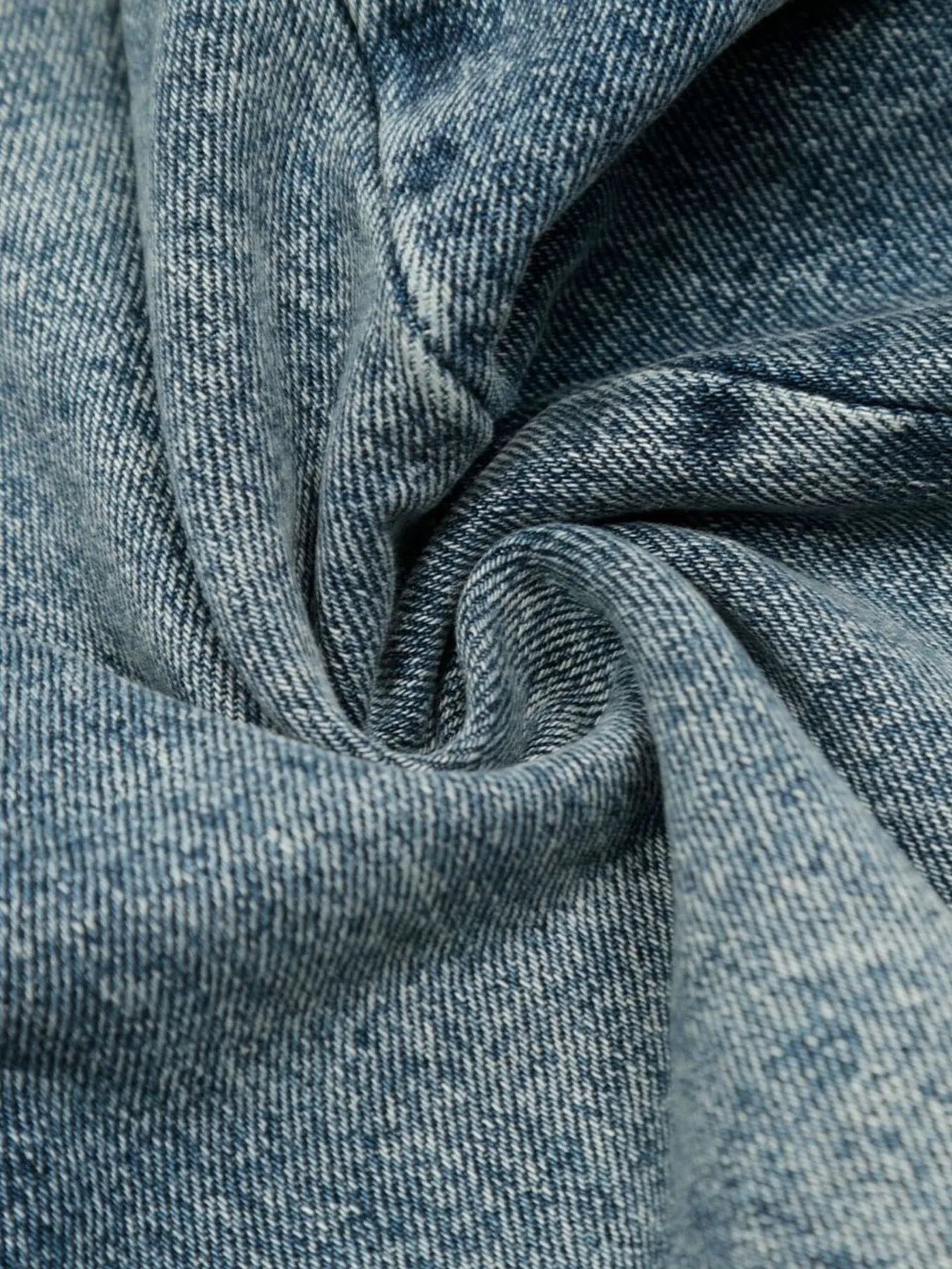 Men's Washed Wide-Leg Denim Shorts