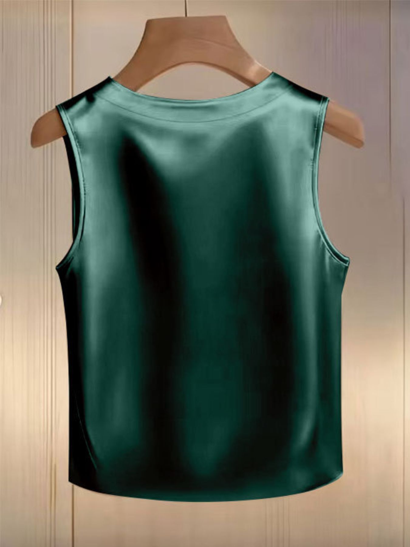 Pearl Embellished Satin Tank Top