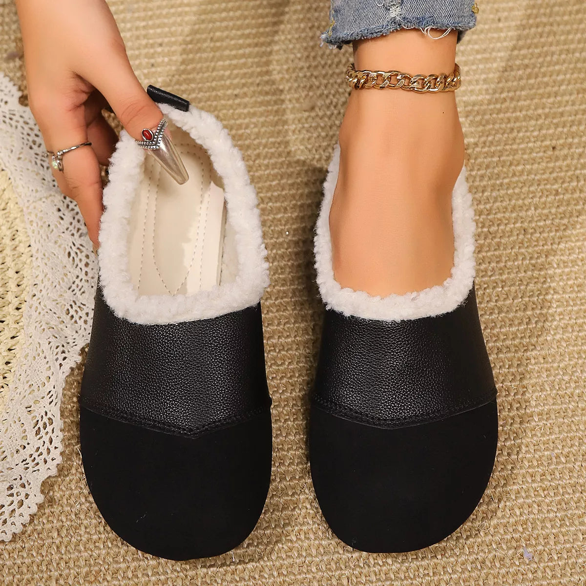 Plush-Lined Slip-Ons