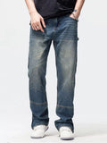 Men's Washed Wide Leg Jeans