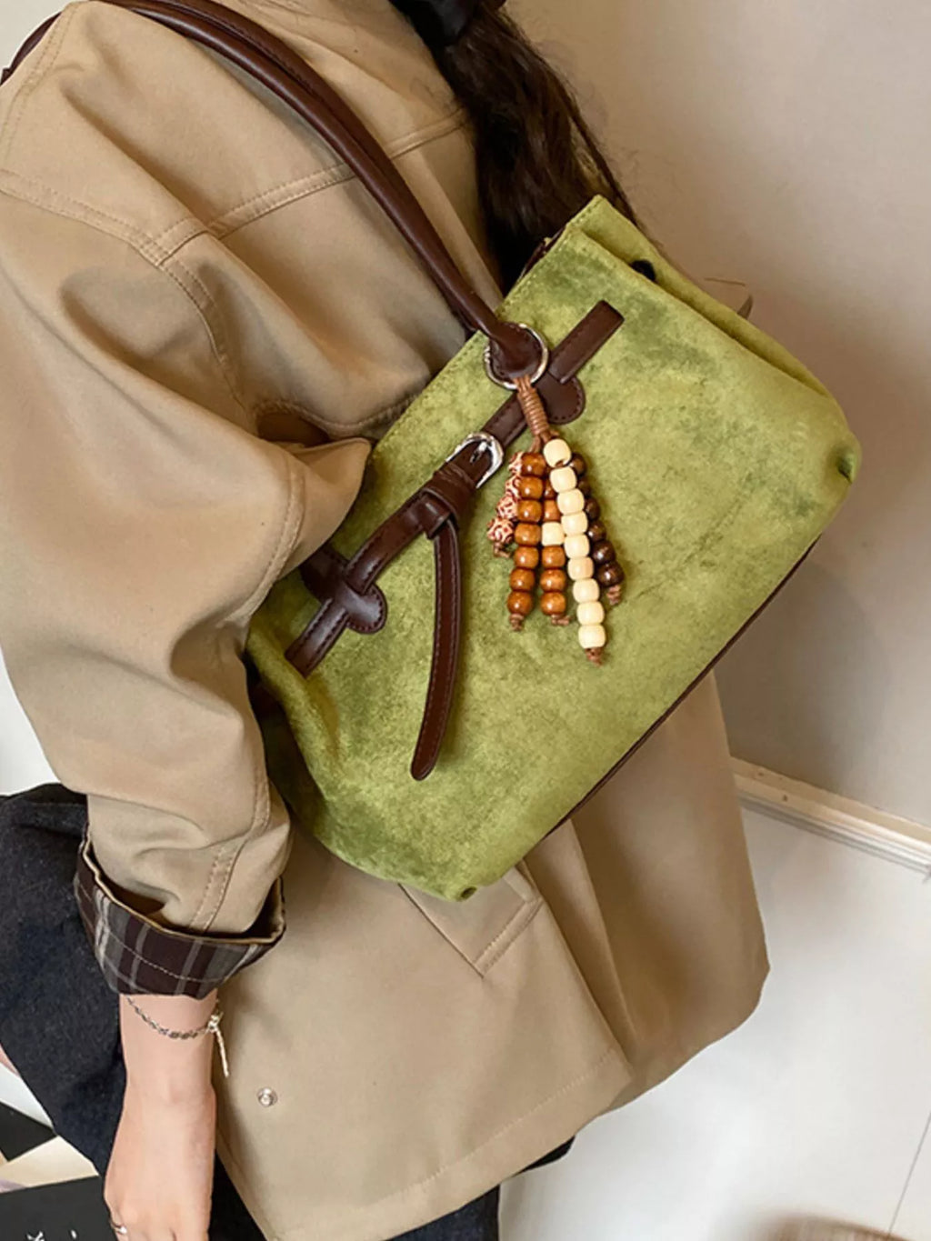Vintage Suede Tote Bag